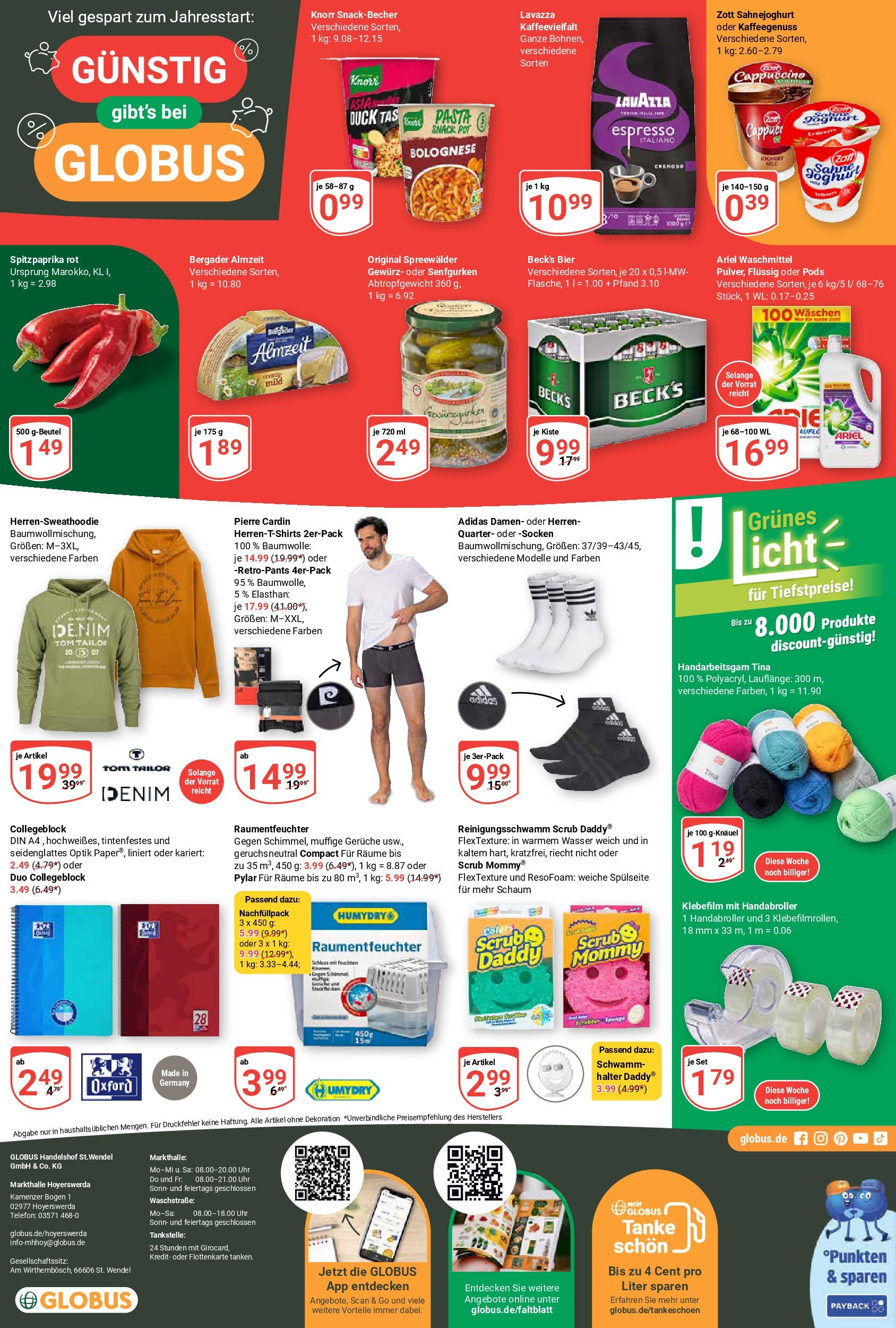 Globus - Hoyerswerda, Kamenzer Bogen 1 (ab 27.01.2025) » Angebote online | Seite: 28 | Produkte: Ariel, Socken, Pasta, Telefon