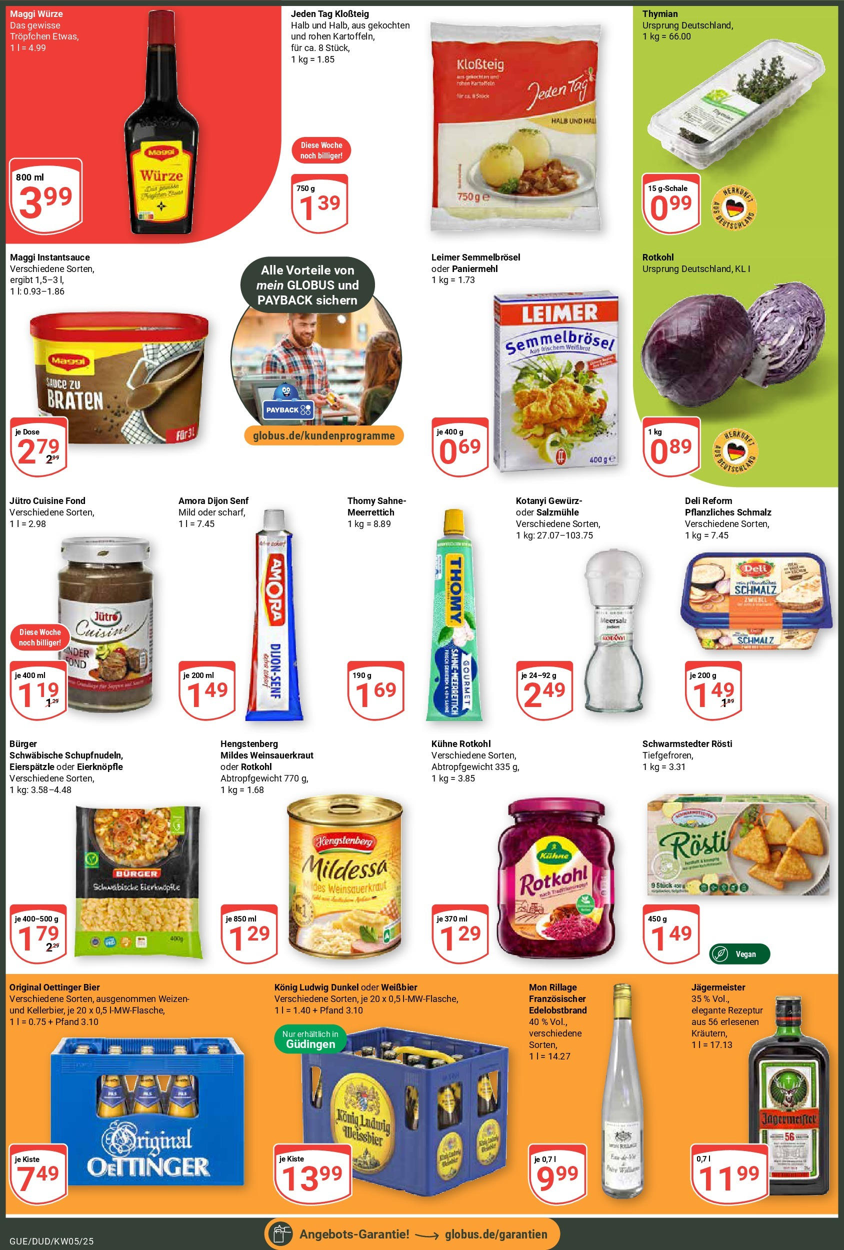 Globus - Saarbrücken-Güdingen, Wolfsau 4 (ab 27.01.2025) » Angebote online | Seite: 2 | Produkte: Rotkohl, Bier, Oettinger, Sahne