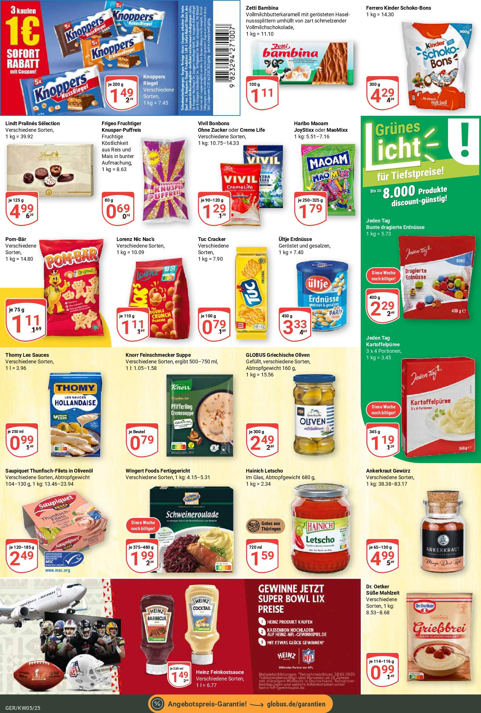 Globus - Gera, An der Beerweinschänke Nr. 2 (ab 27.01.2025) » Angebote online | Seite: 15 | Produkte: Erdnüsse, Creme, Knoppers, Lindt