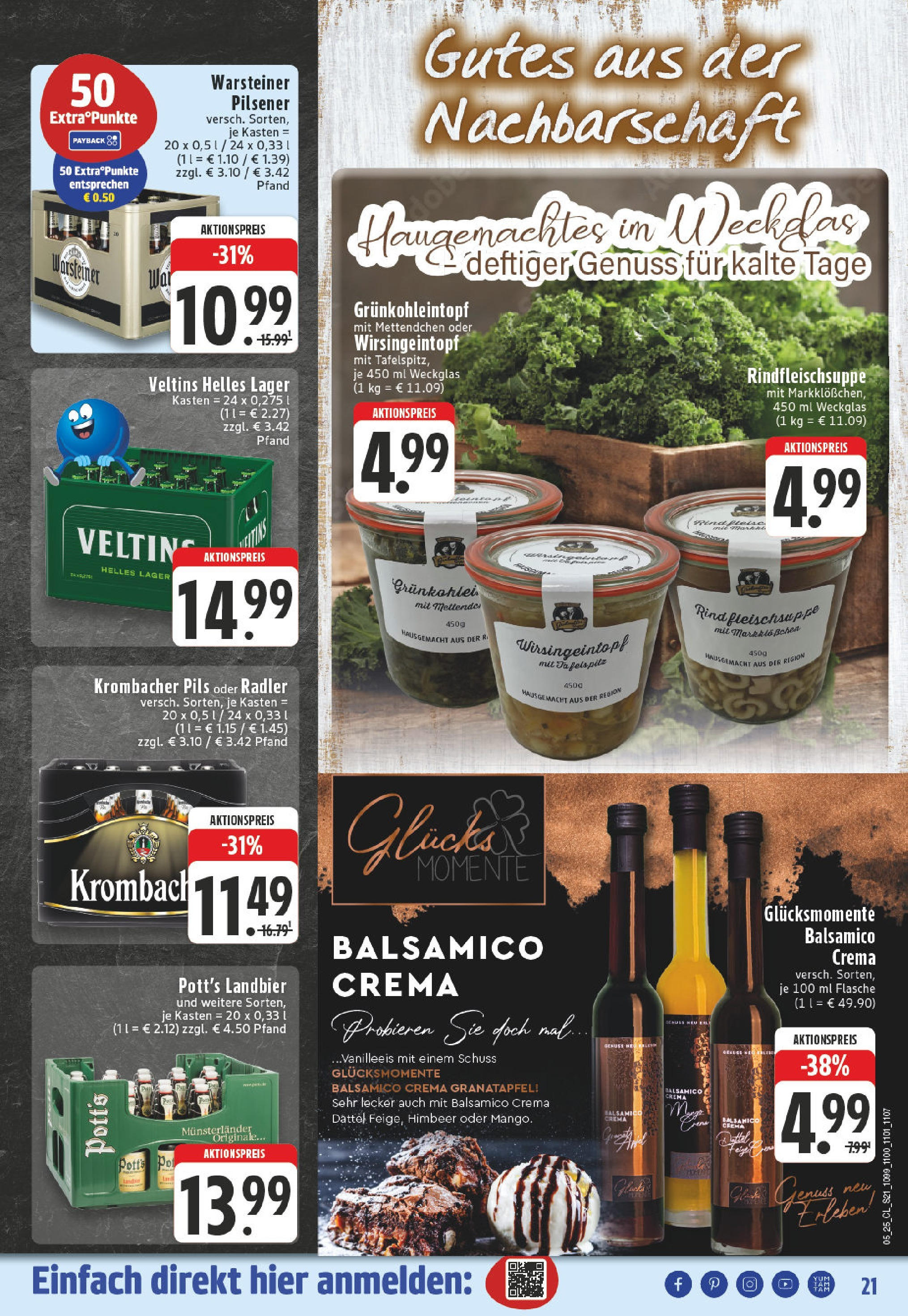 Edeka - Soest, Riga-Ring 5 (ab 27.01.2025) » Angebote Online | Seite: 21 | Produkte: Balsamico, Radler, Dattel, Veltins