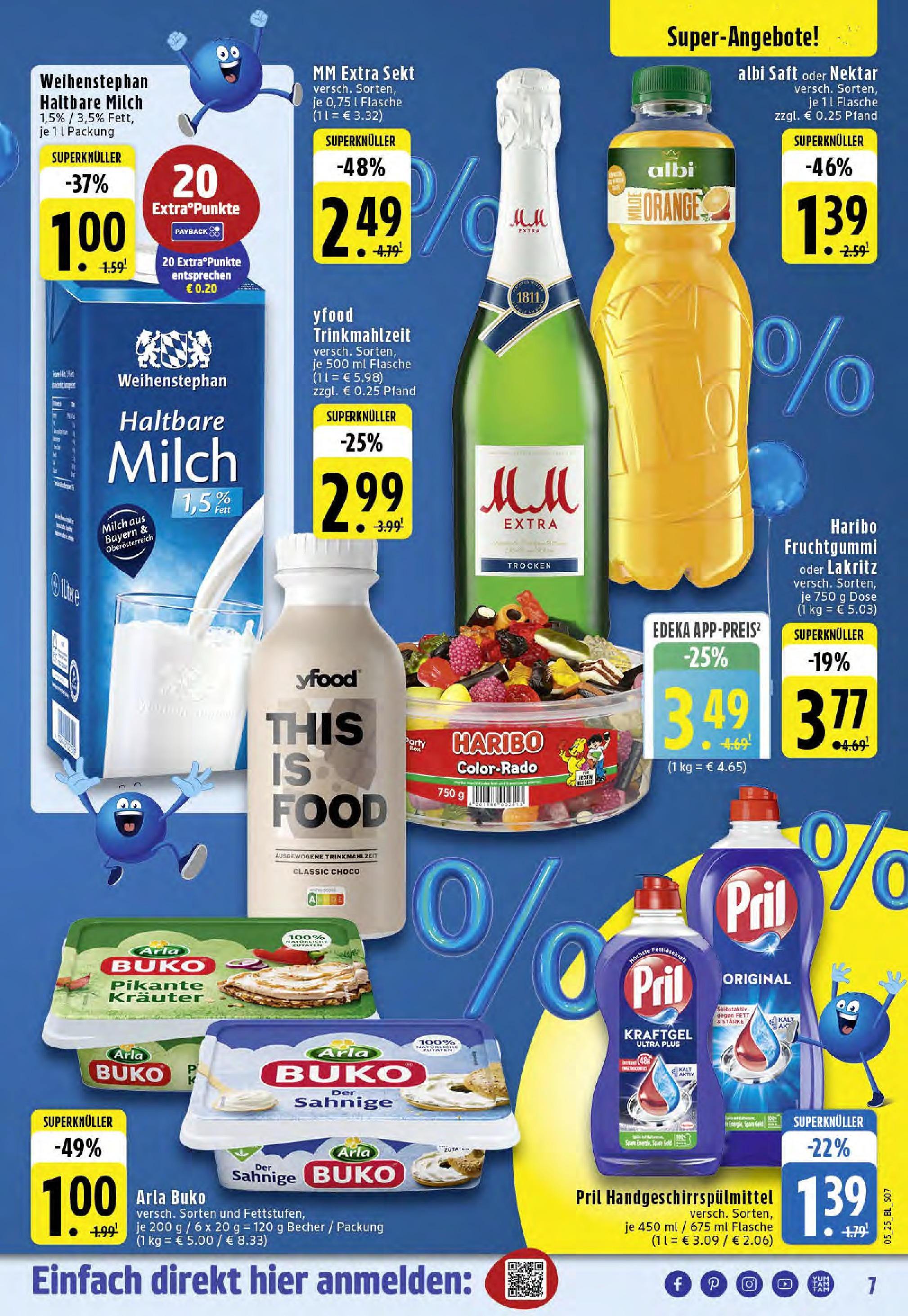 Edeka - Rheine, Felsenstraße 1 (ab 27.01.2025) » Angebote Online | Seite: 7 | Produkte: Haribo, Haltbare milch, Saft, Pril