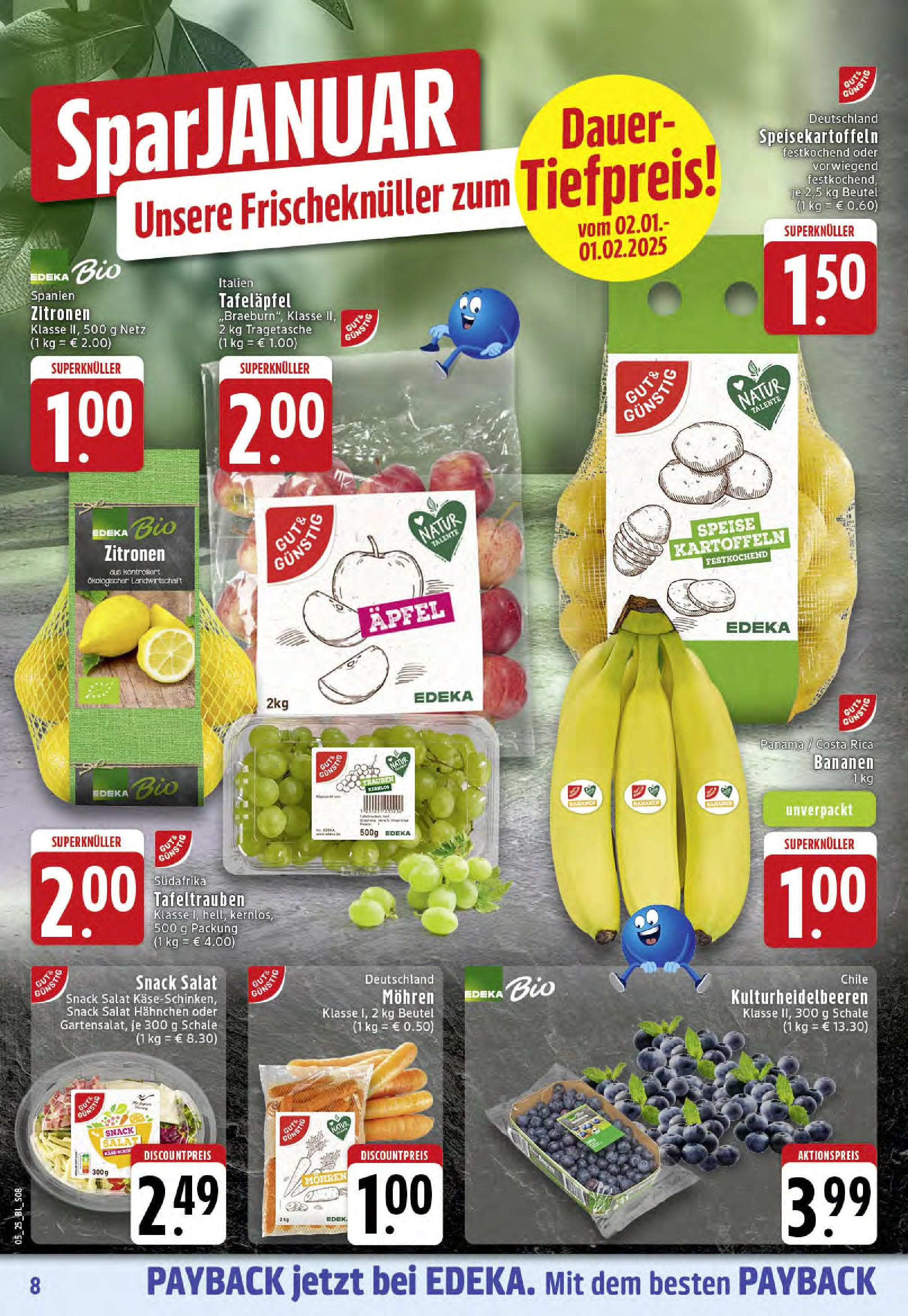 Edeka - Rheine, Felsenstraße 1 (ab 27.01.2025) » Angebote Online | Seite: 8 | Produkte: Trauben, Äpfel, Salat, Zitronen