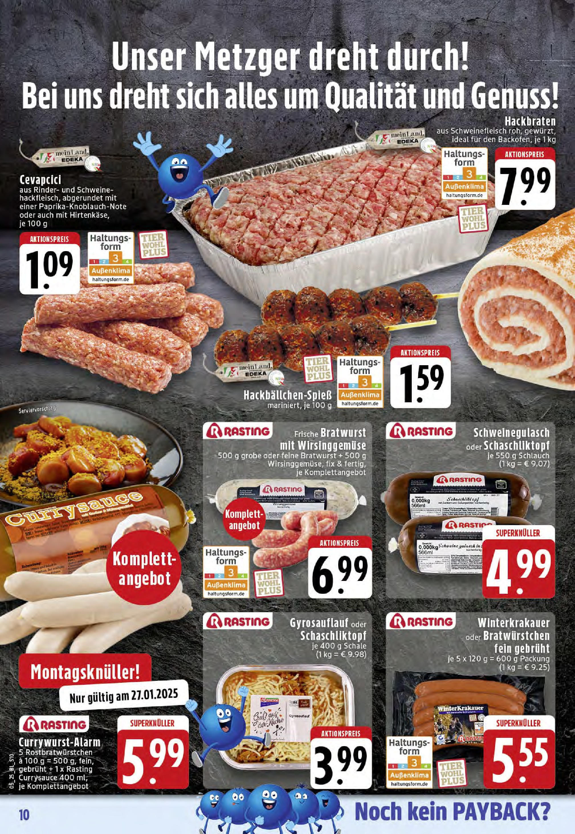 Edeka - Rheine, Felsenstraße 1 (ab 27.01.2025) » Angebote Online | Seite: 10 | Produkte: Schweinegulasch, Bratwurst, Küche, Gulasch