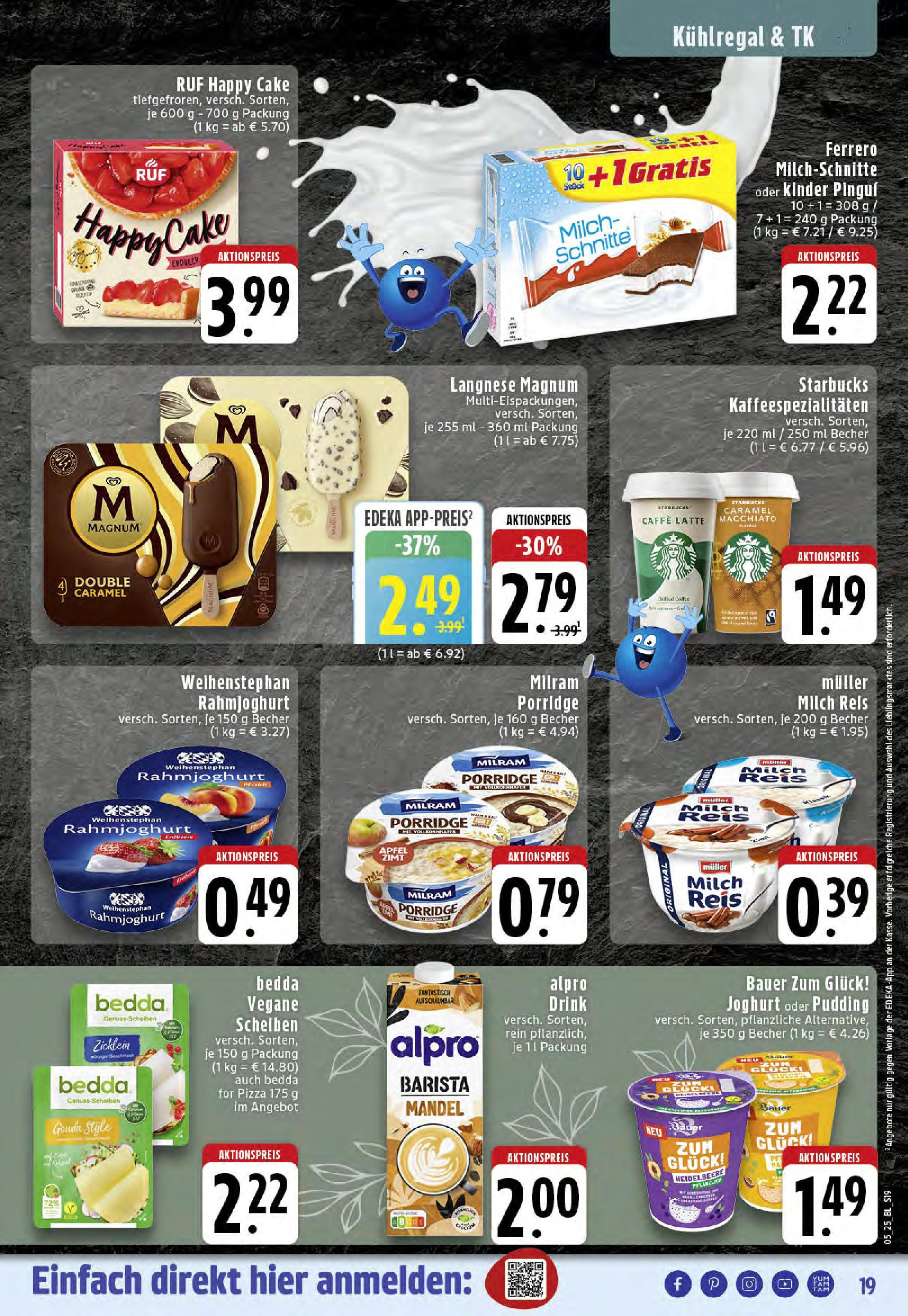 Edeka - Rheine, Felsenstraße 1 (ab 27.01.2025) » Angebote Online | Seite: 19 | Produkte: Gouda, Starbucks, Pudding, Milram