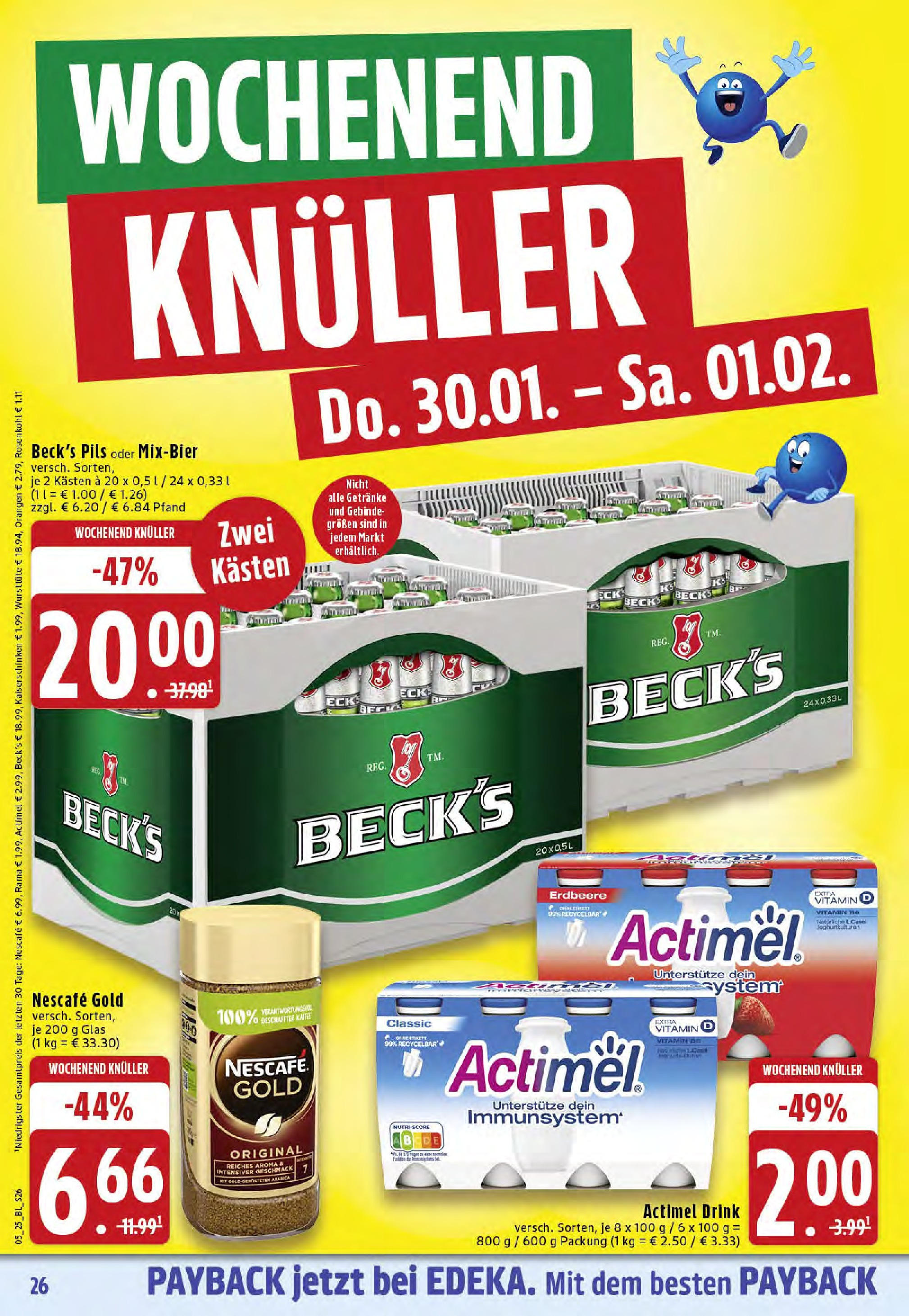 Edeka - Rheine, Felsenstraße 1 (ab 27.01.2025) » Angebote Online | Seite: 26 | Produkte: Nescafe, Actimel, Pils, Orangen