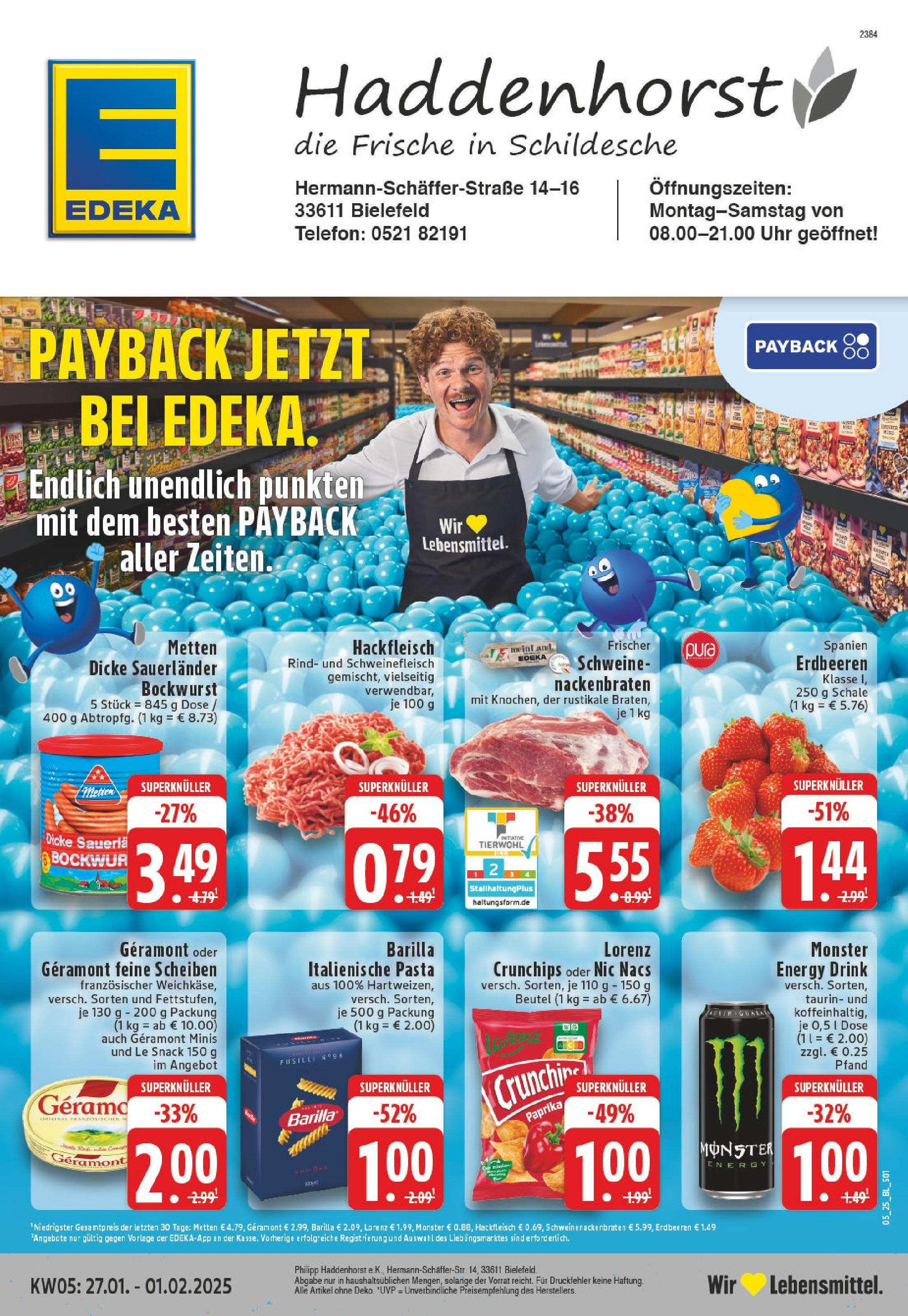 EDEKA Prospekt ab 27.01.2025 - Bielefeld, Hermann-Schäfer-Straße 14 Online