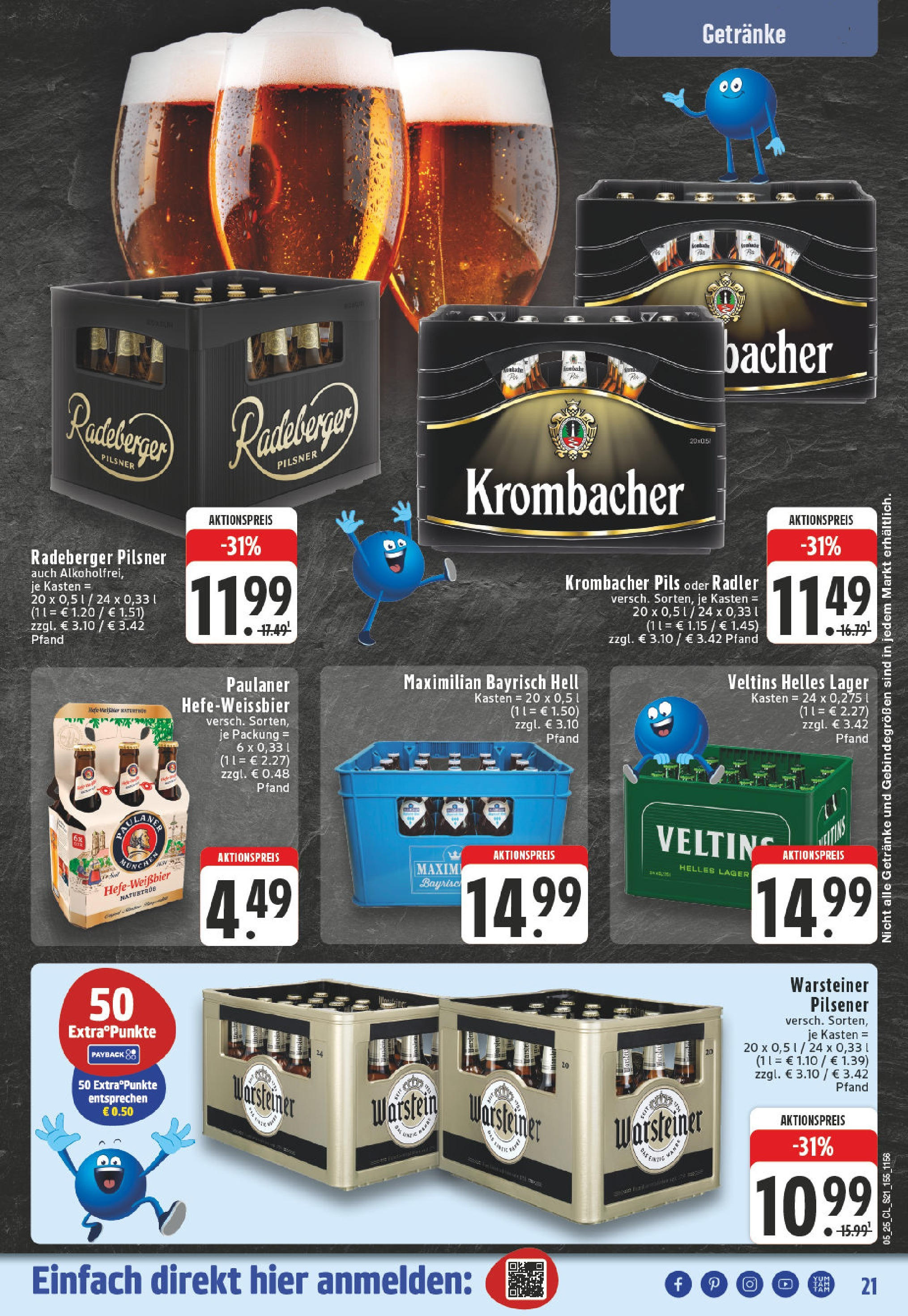 Edeka - Goch, Daimlerstraße 1 (ab 27.01.2025) » Angebote Online | Seite: 21 | Produkte: Warsteiner, Krombacher, Radeberger pilsner, Veltins