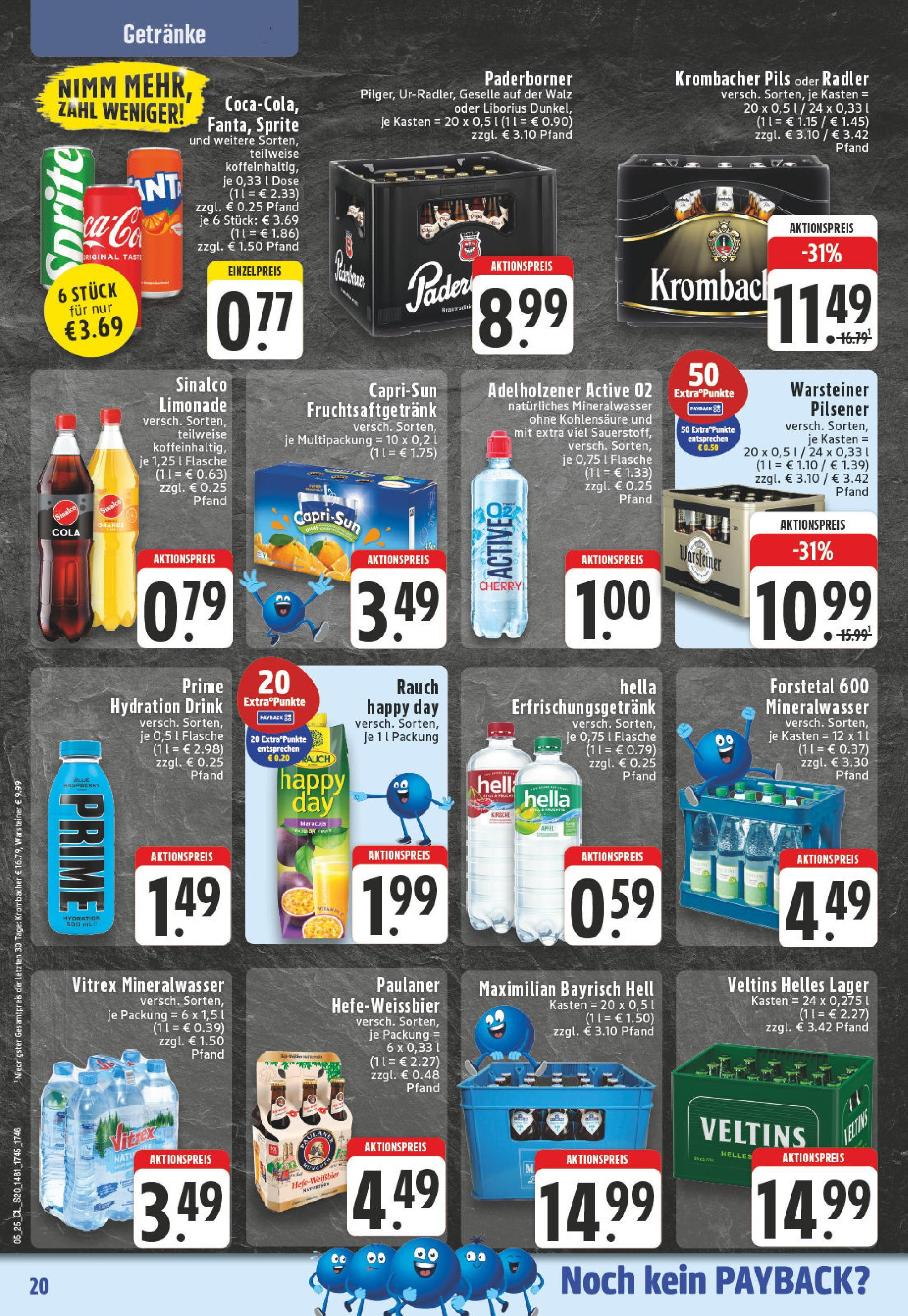 Edeka - Steinhagen, Mühlenstraße 2 (ab 27.01.2025) » Angebote Online | Seite: 20 | Produkte: Sprite, Adelholzener, Limonade, Veltins