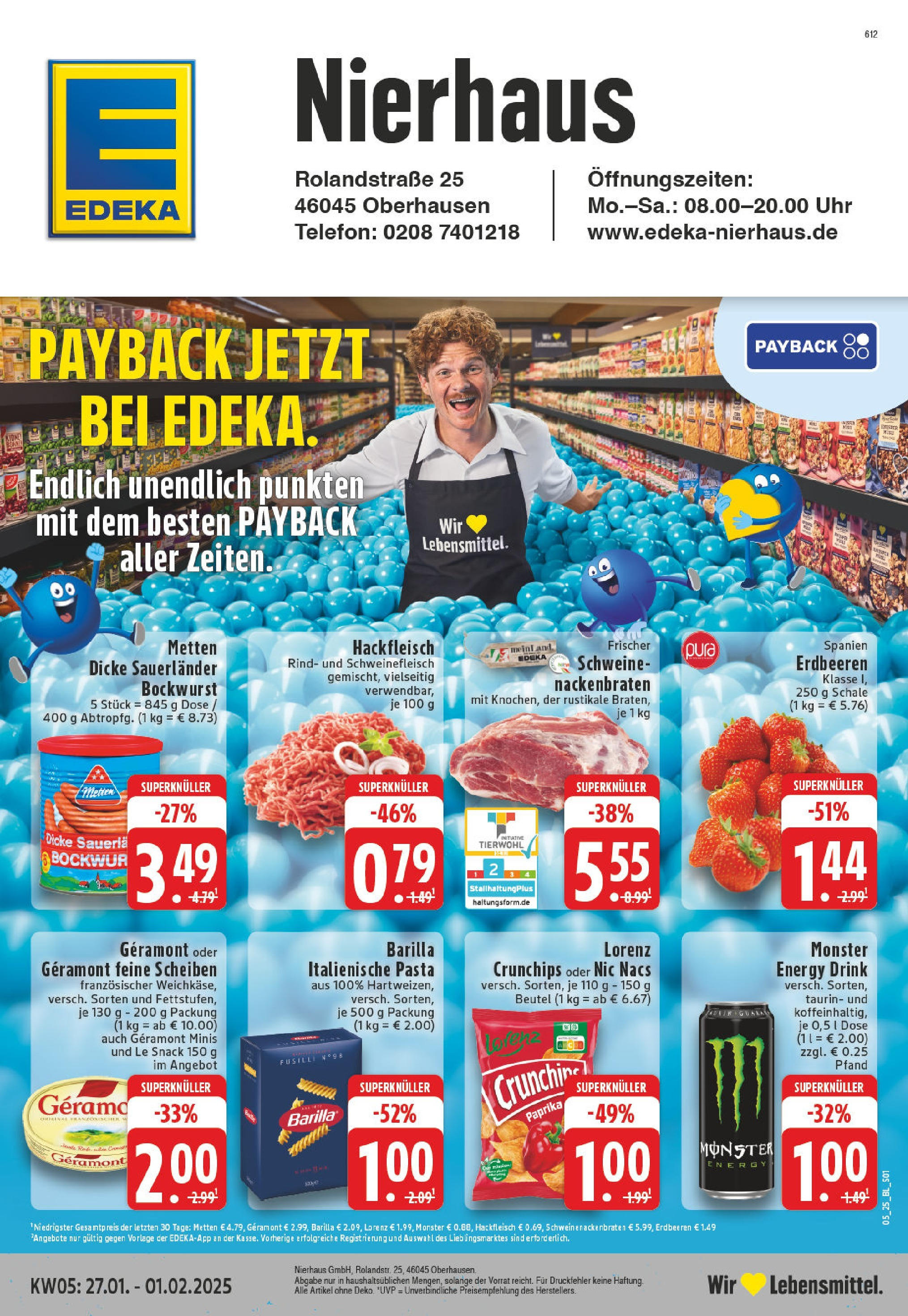 EDEKA Prospekt ab 27.01.2025 - Oberhausen, Rolandstraße 25 Online