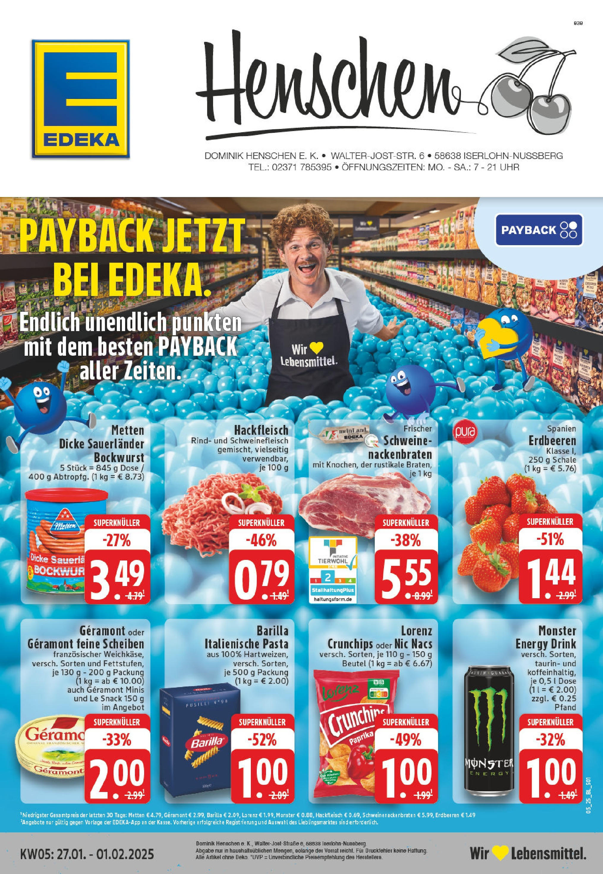 EDEKA Prospekt ab 27.01.2025 - Iserlohn, Walter-Jost-Straße 6 Online