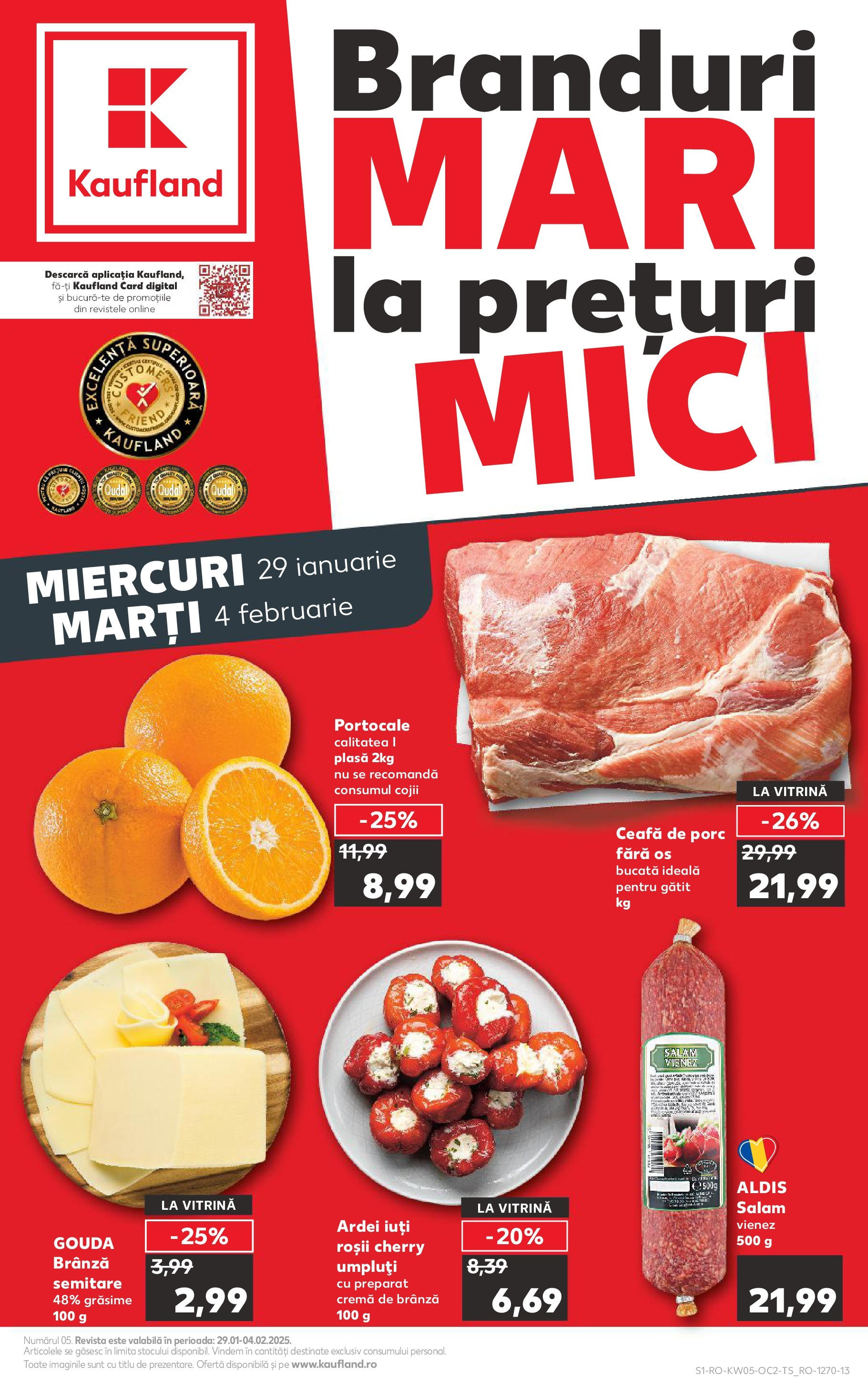 Catalog Kaufland - Deva 29.01.2025 - Revista si Oferta | Pagină: 1 | Produse: Ardei, Brânză, Salam, Roșii