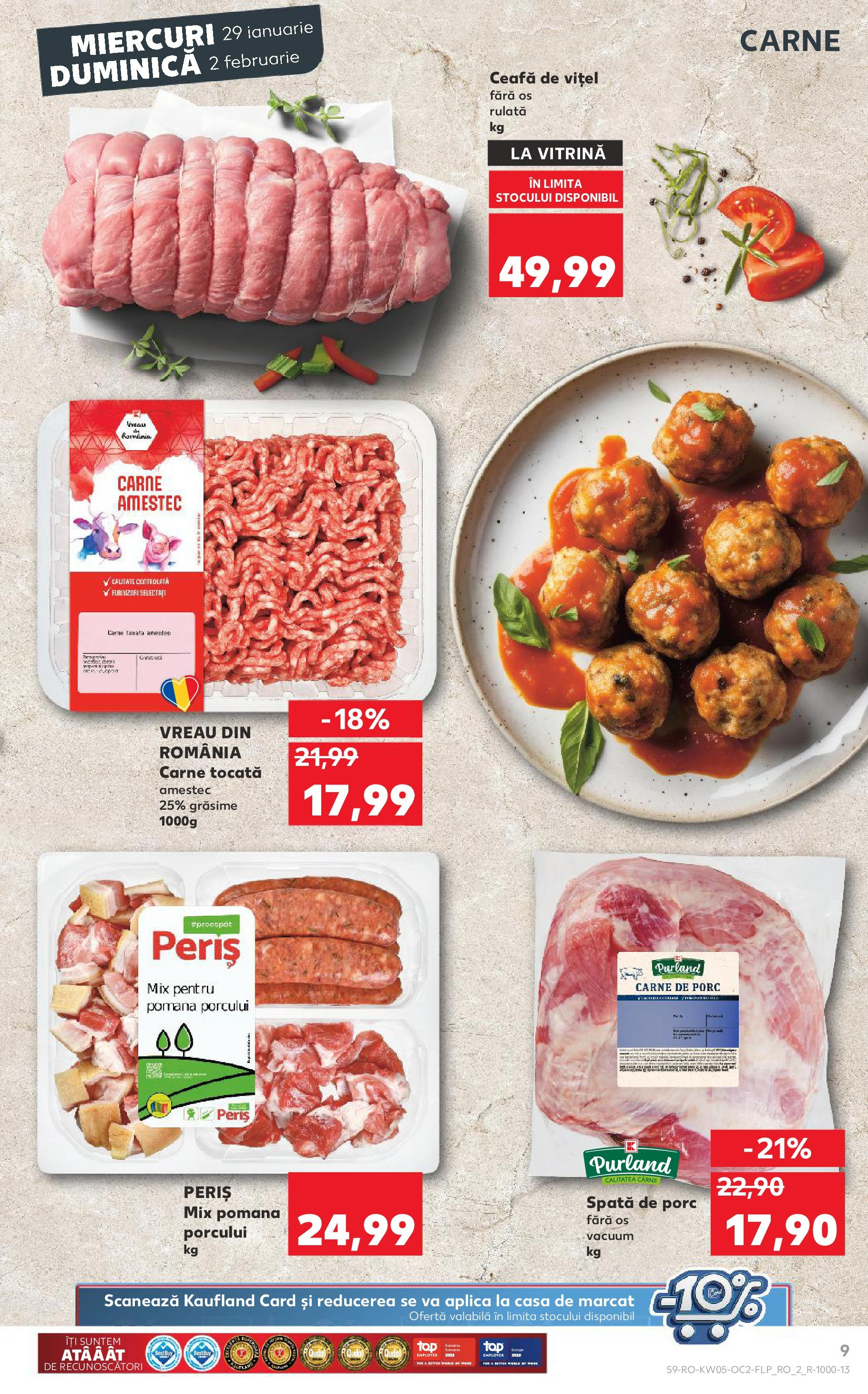 Catalog Kaufland - Deva 29.01.2025 - Revista si Oferta | Pagină: 9 | Produse: Vitrină, Carne De Porc, Carne tocată