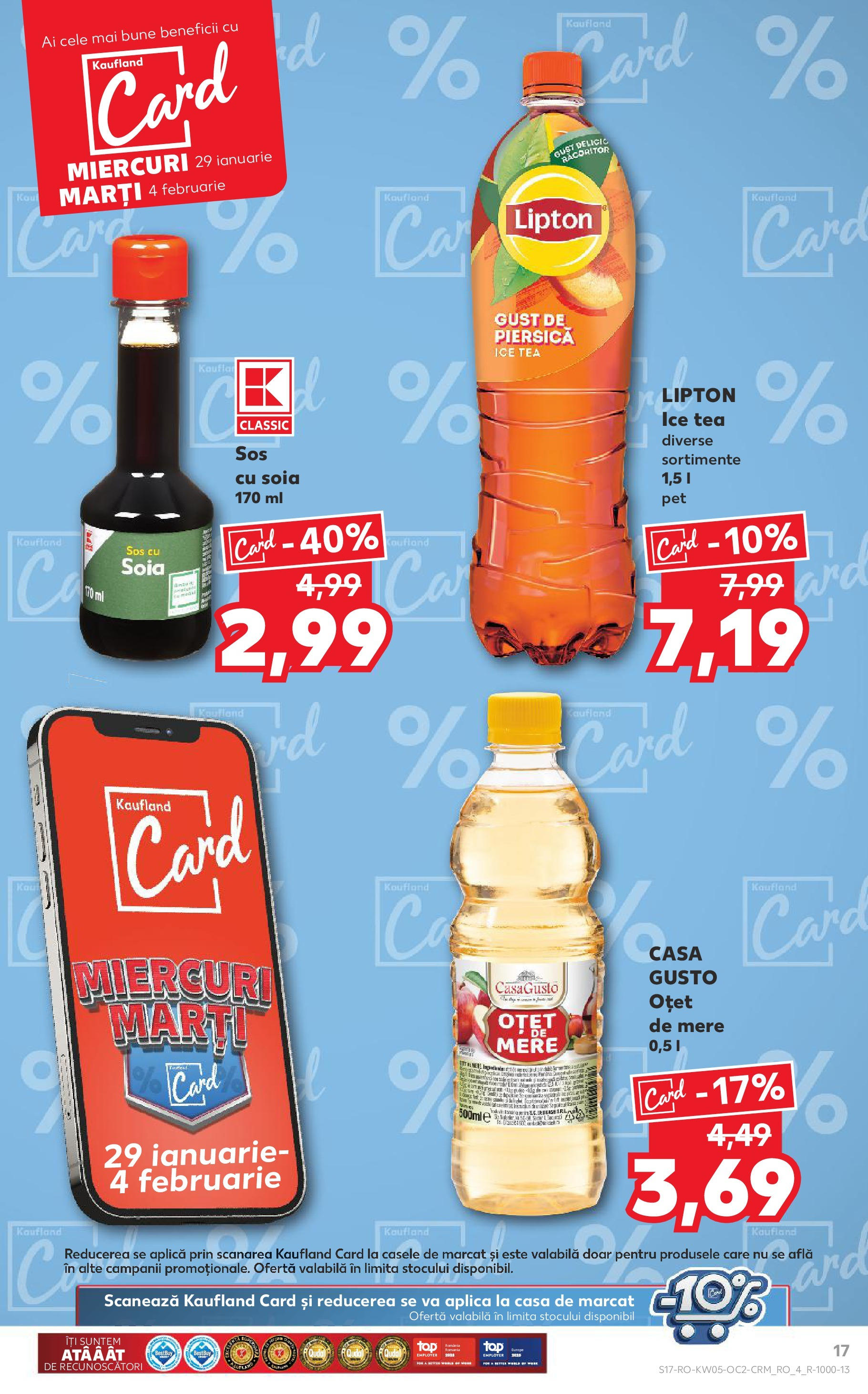 Catalog Kaufland - Deva 29.01.2025 - Revista si Oferta | Pagină: 17 | Produse: Oțet, Mere, Ice tea, Sos