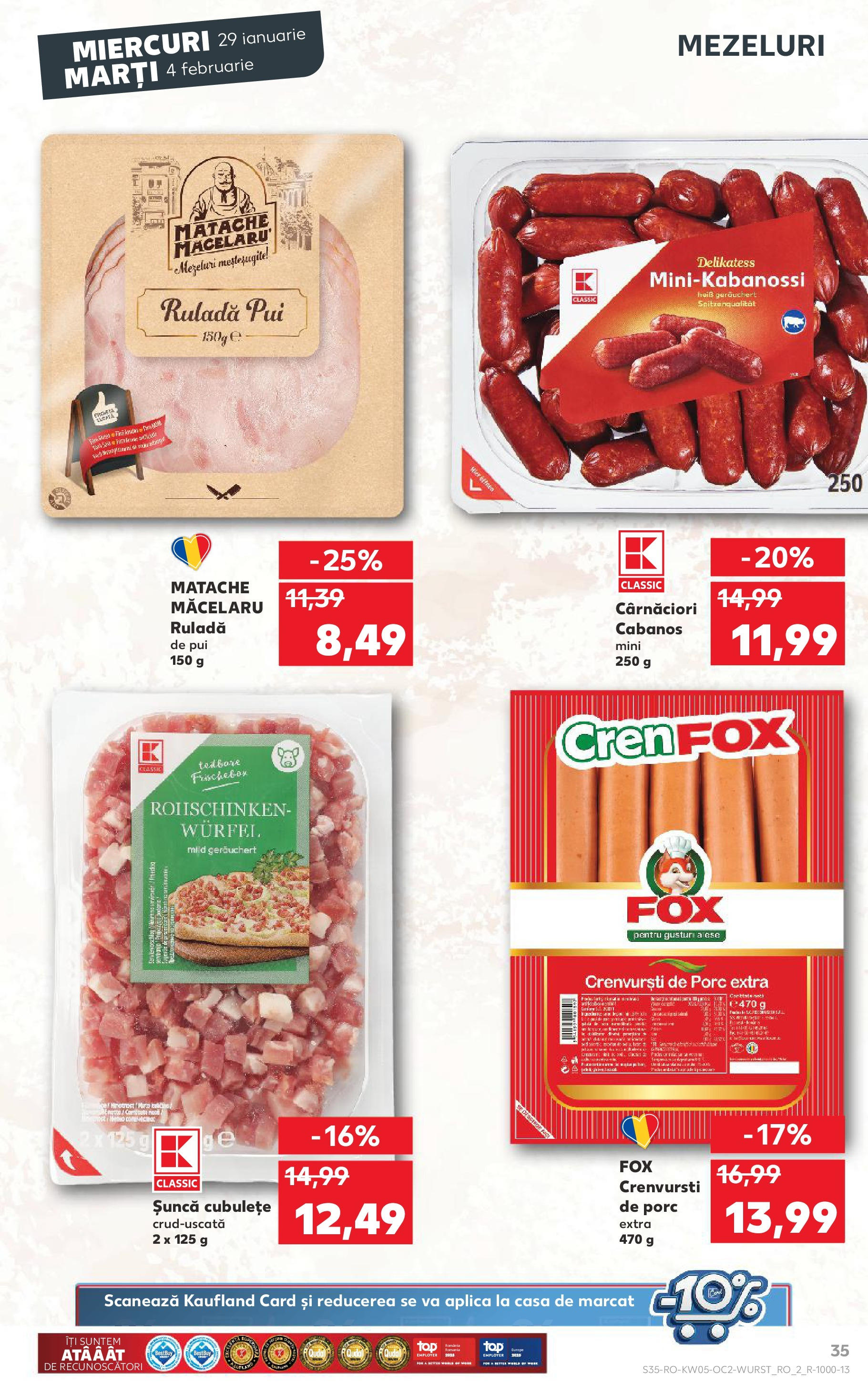 Catalog Kaufland - Deva 29.01.2025 - Revista si Oferta | Pagină: 35 | Produse: Crenvurști, Șuncă