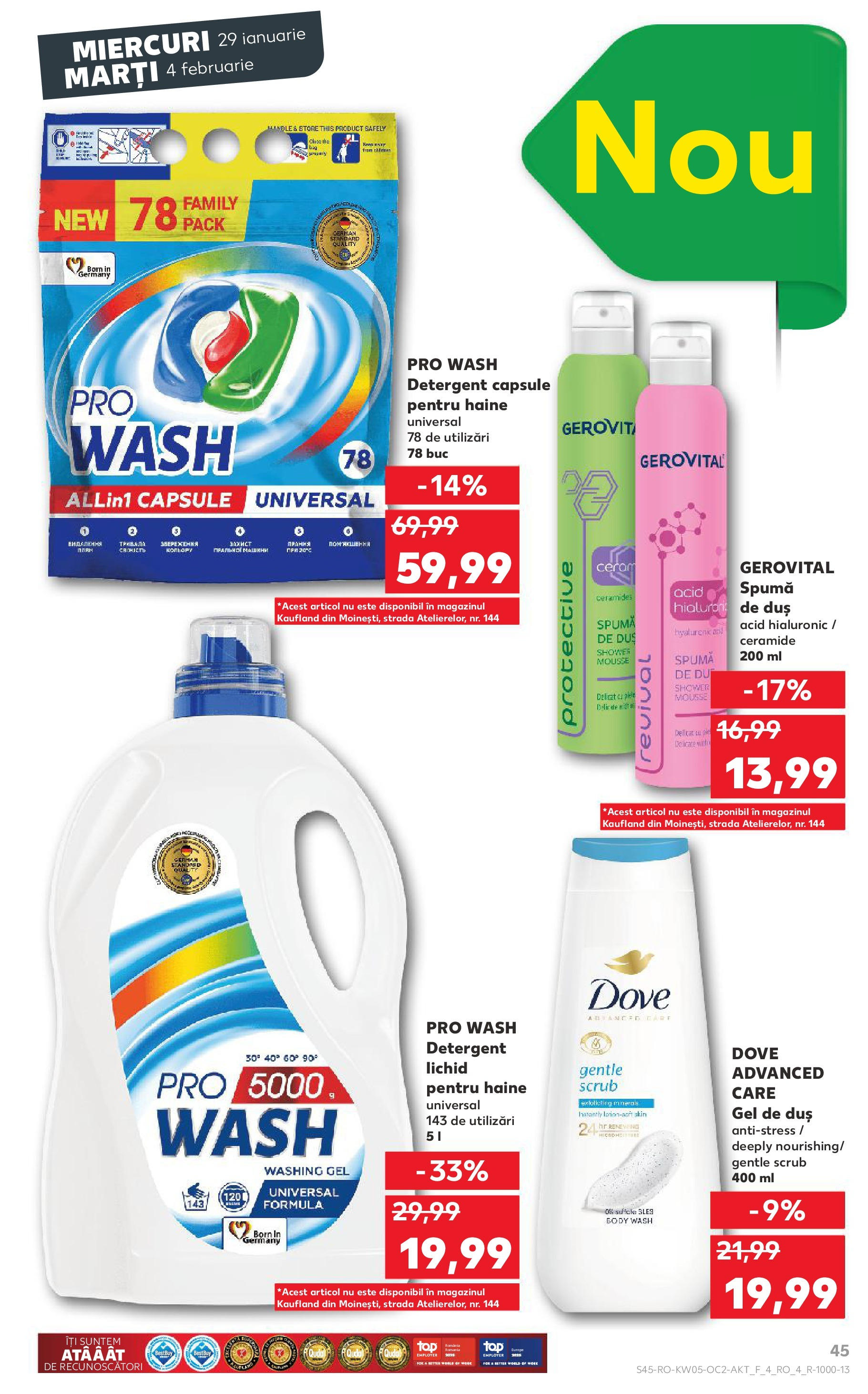 Catalog Kaufland - Deva 29.01.2025 - Revista si Oferta | Pagină: 45 | Produse: Scrub, Gel de duș, Detergent, Haine