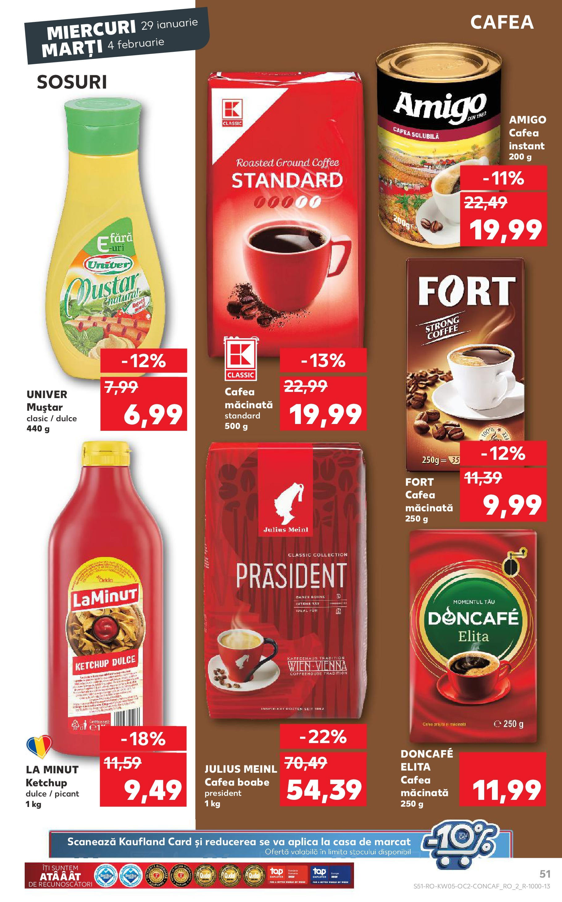 Catalog Kaufland - Deva 29.01.2025 - Revista si Oferta | Pagină: 51 | Produse: Cafea, Muștar, Ketchup