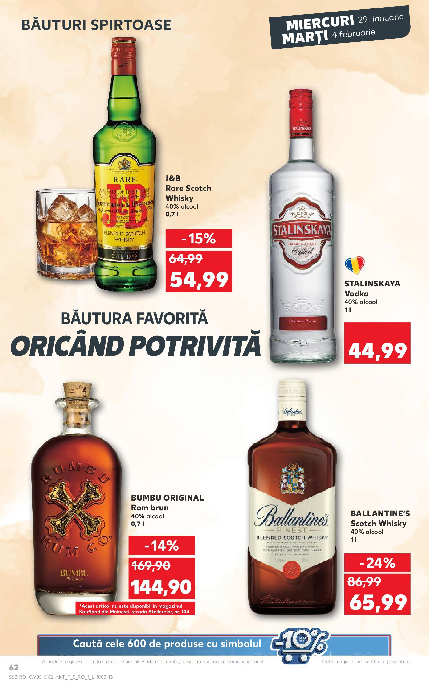 Catalog Kaufland - Deva 29.01.2025 - Revista si Oferta | Pagină: 62 | Produse: Rom, Vodka