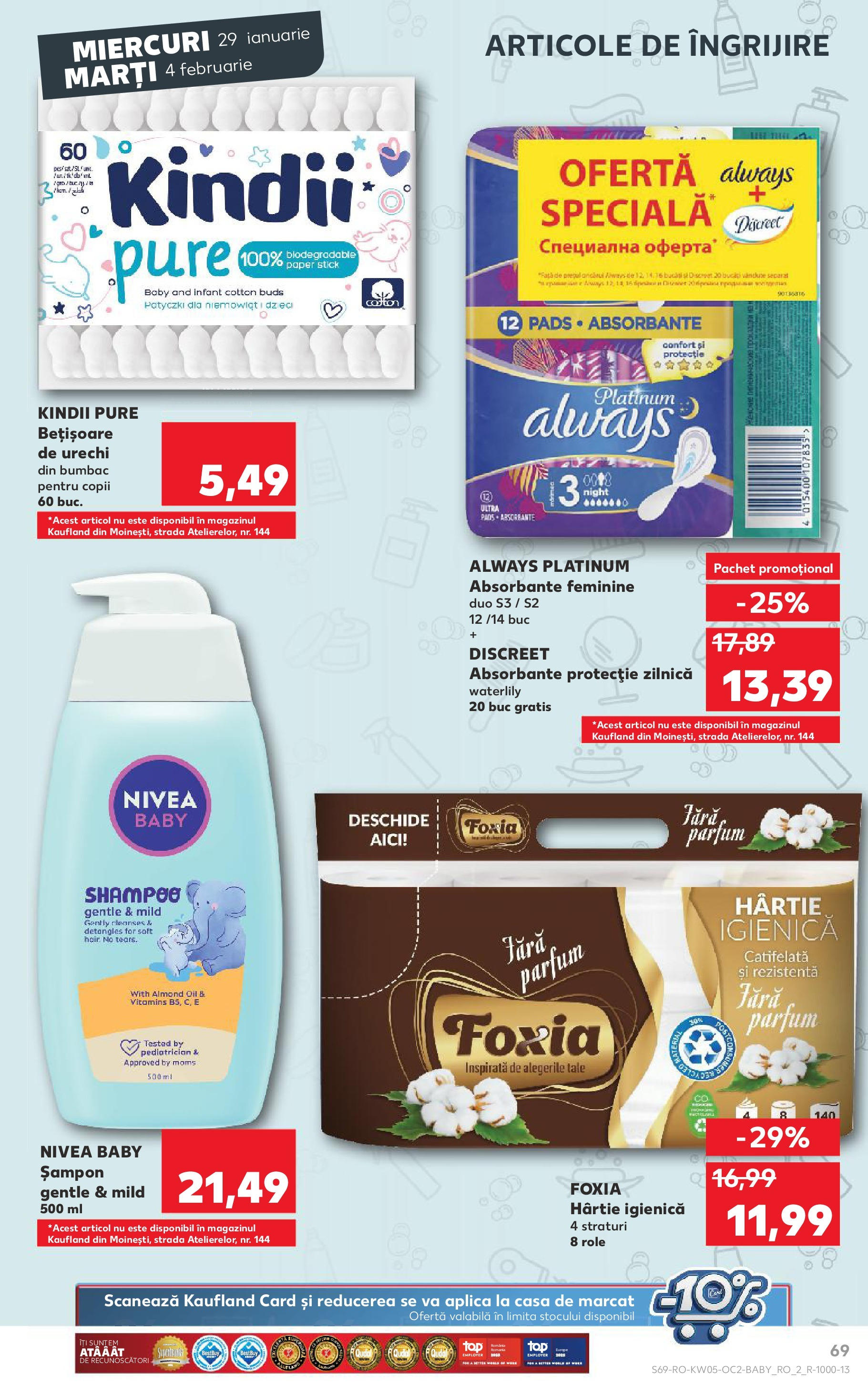 Catalog Kaufland - Deva 29.01.2025 - Revista si Oferta | Pagină: 69 | Produse: Role, Parfum, Șampon, Absorbante