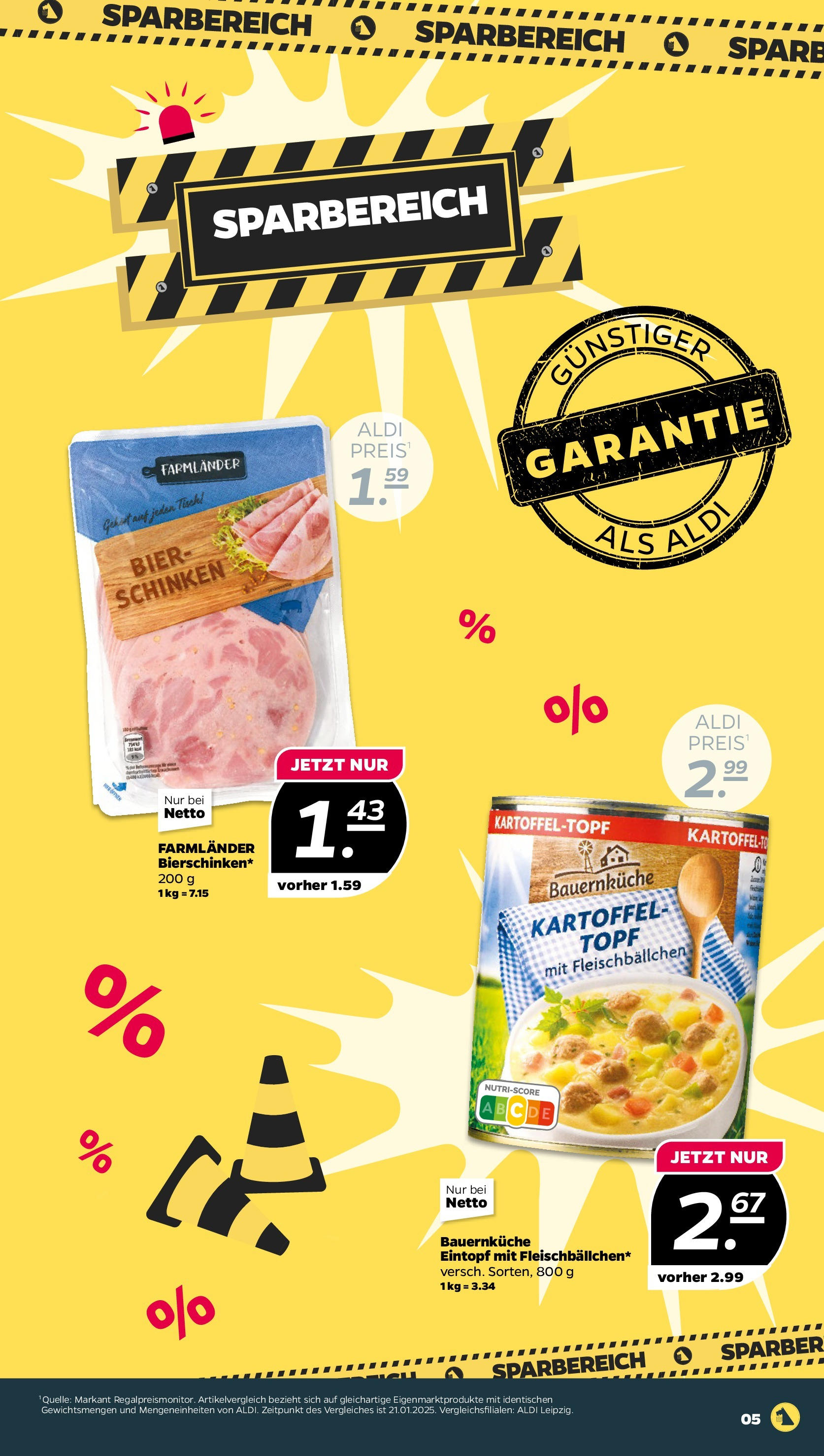 Netto - Netto APS : Wochenangebote ab 02.02.2025 → Angebote nächste Woche | Seite: 5 | Produkte: Bier, Tisch, Schinken