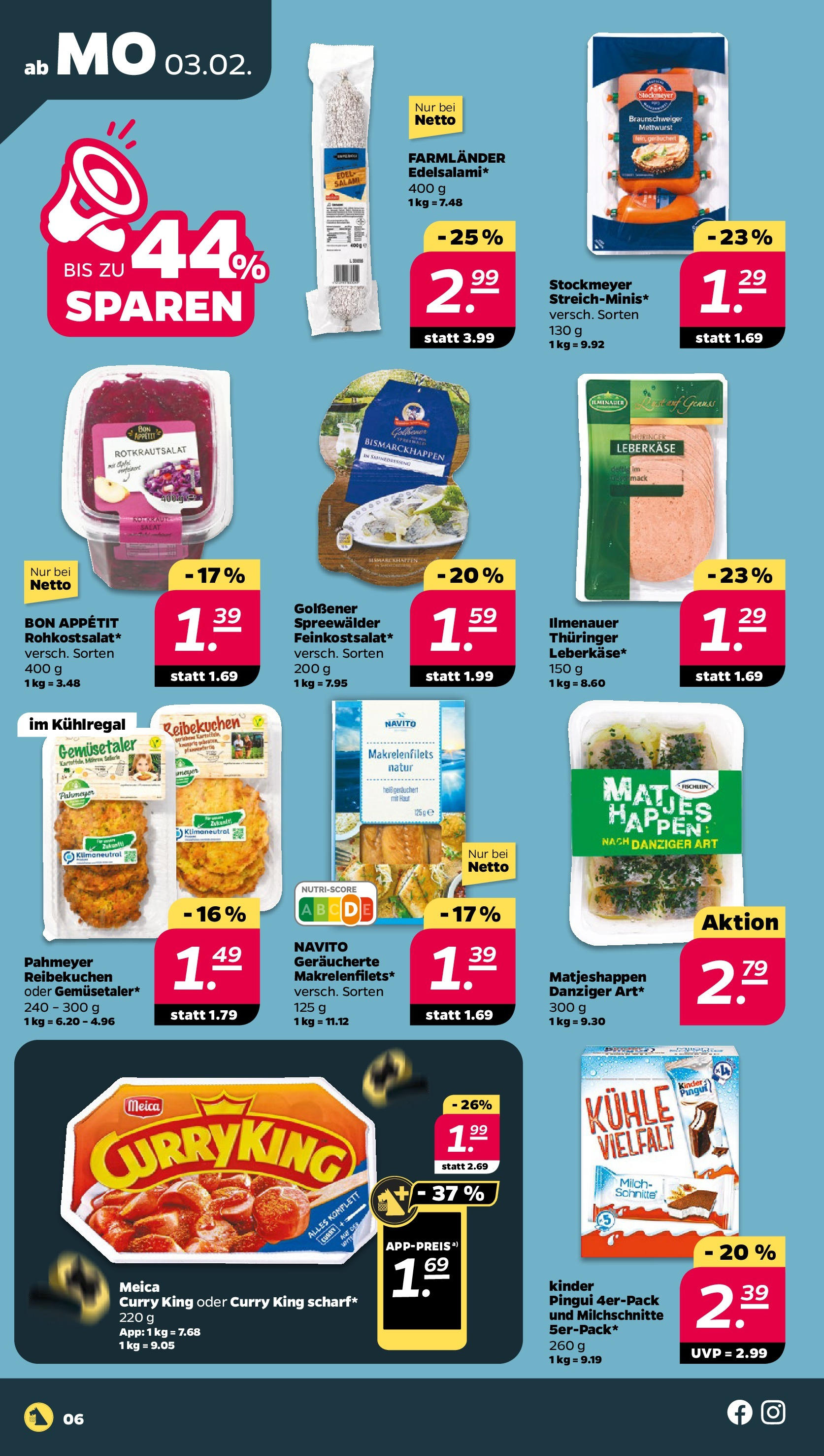 Netto - Netto APS : Wochenangebote ab 02.02.2025 → Angebote nächste Woche | Seite: 6 | Produkte: Meica, Mohren, Salat, Leberkase