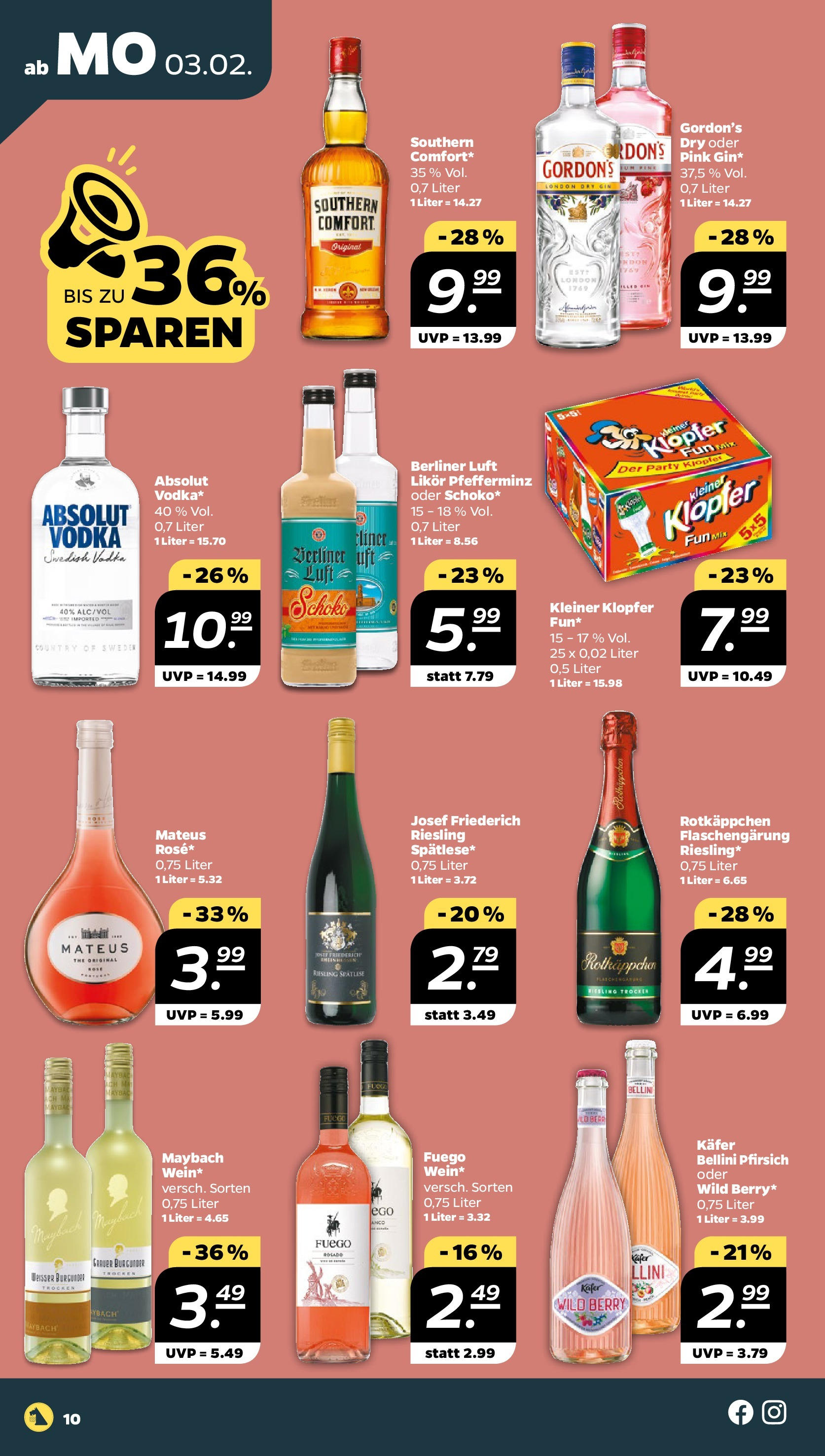 Netto - Netto APS : Wochenangebote ab 02.02.2025 → Angebote nächste Woche | Seite: 10 | Produkte: Berliner, Likör, Vodka, Gin