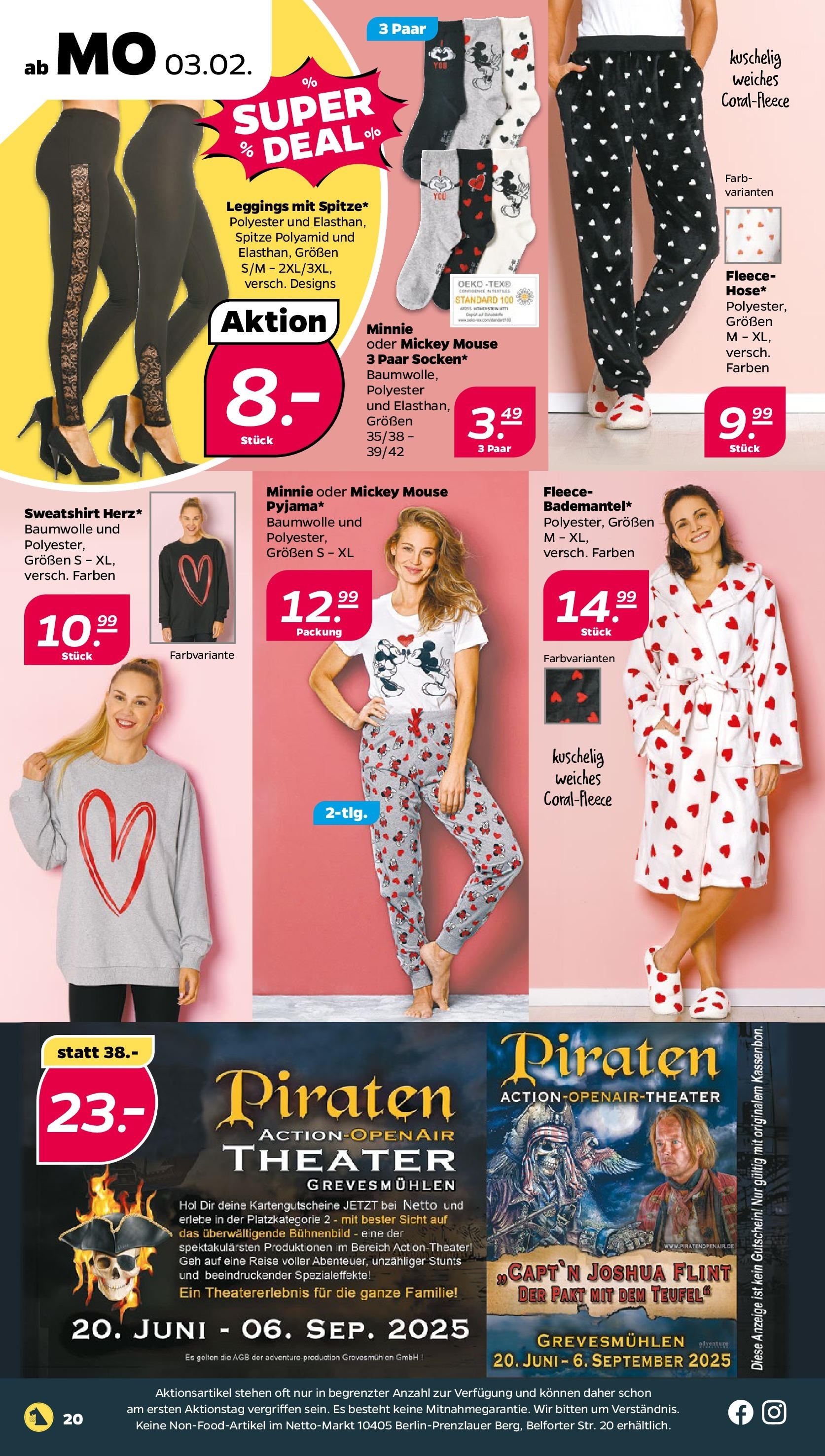 Netto - Netto APS : Wochenangebote ab 02.02.2025 → Angebote nächste Woche | Seite: 20 | Produkte: Sweatshirt, Leggings