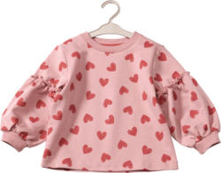 ALANA Sweatshirt mit Rüschen & Herz-Muster, rosa, Gr. 104