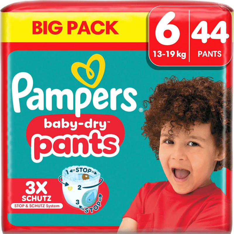 Pampers Baby Pants Baby Dry Gr. 6 Extra Large (13-19 kg) Big Pack