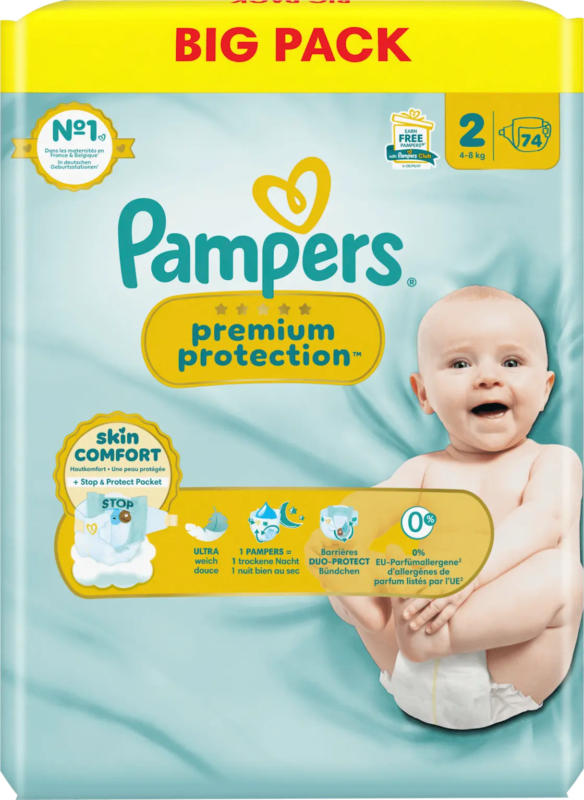 Pampers Windeln Premium Protection Gr.2 Mini (4-8 kg), Big Pack