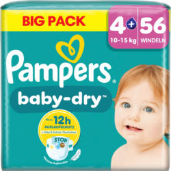 Pampers Windeln Baby Dry Gr.4+ Maxi Plus (10-15 kg), Big Pack