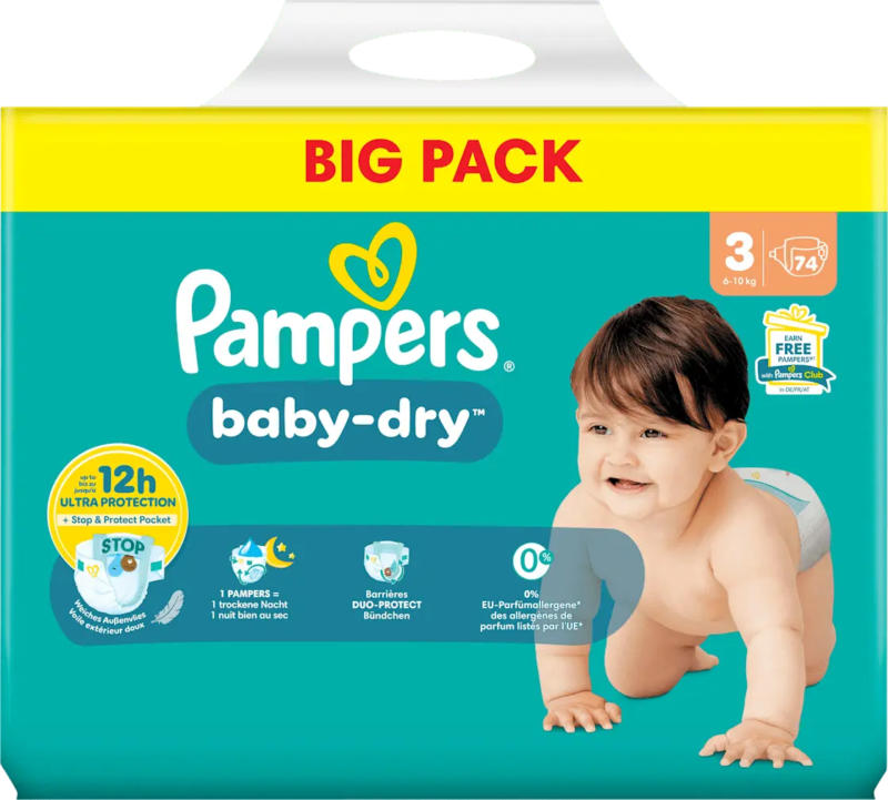 Pampers Windeln Baby Dry Gr.3 Midi (6-10 kg), BigPack