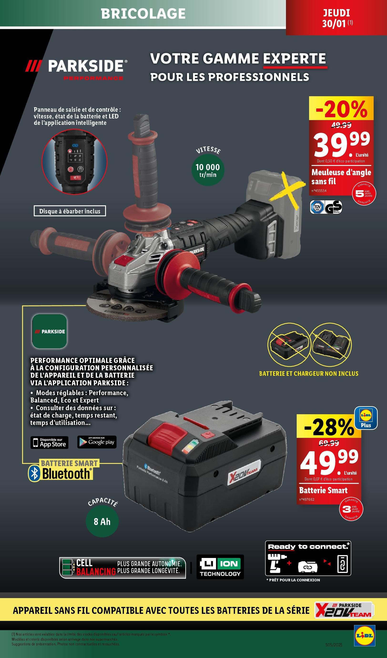 Catalogue LIDL du 28/01/2025 | Promo prospectus en ligne | Page: 41 | Produits: Meuleuse, Store, Batterie