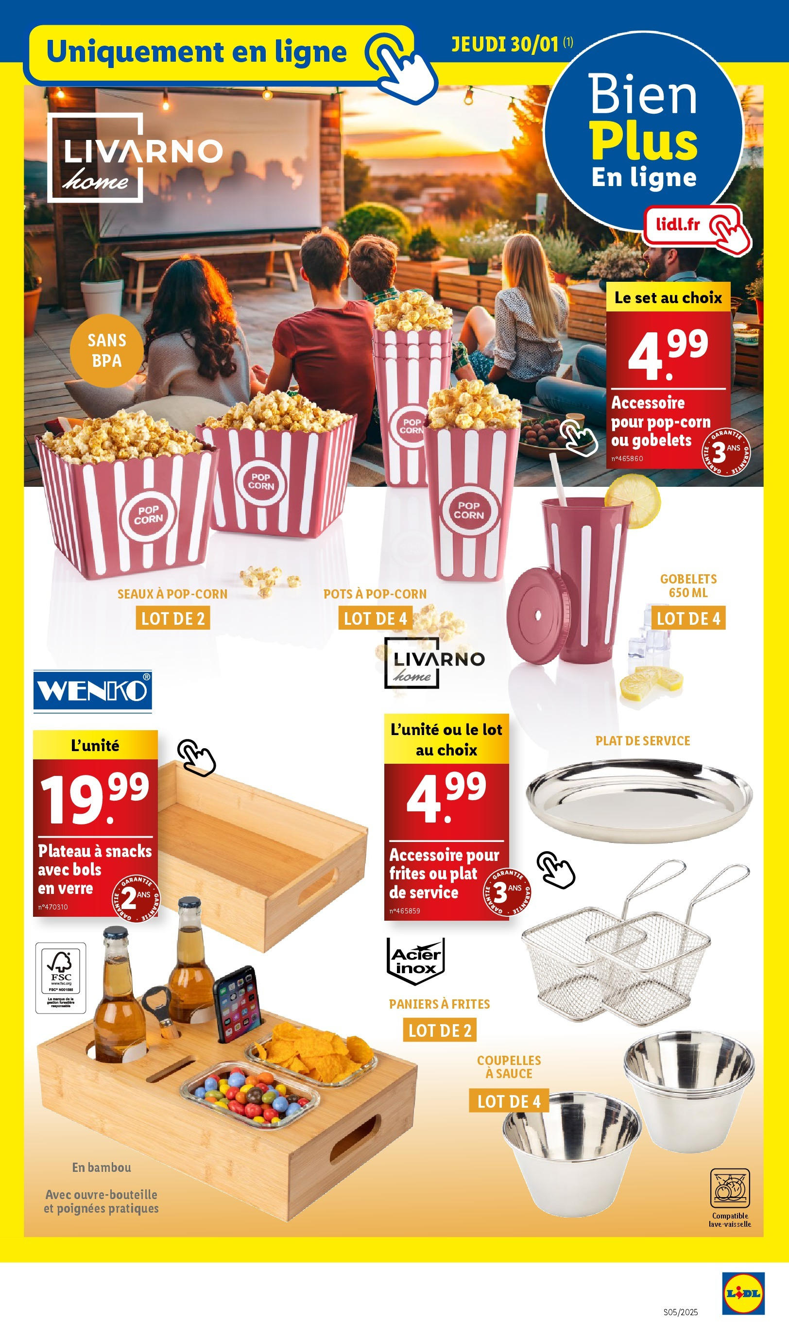 Catalogue LIDL du 28/01/2025 | Promo prospectus en ligne | Page: 61 | Produits: Popcorn, Plateau, Frites, Poignées