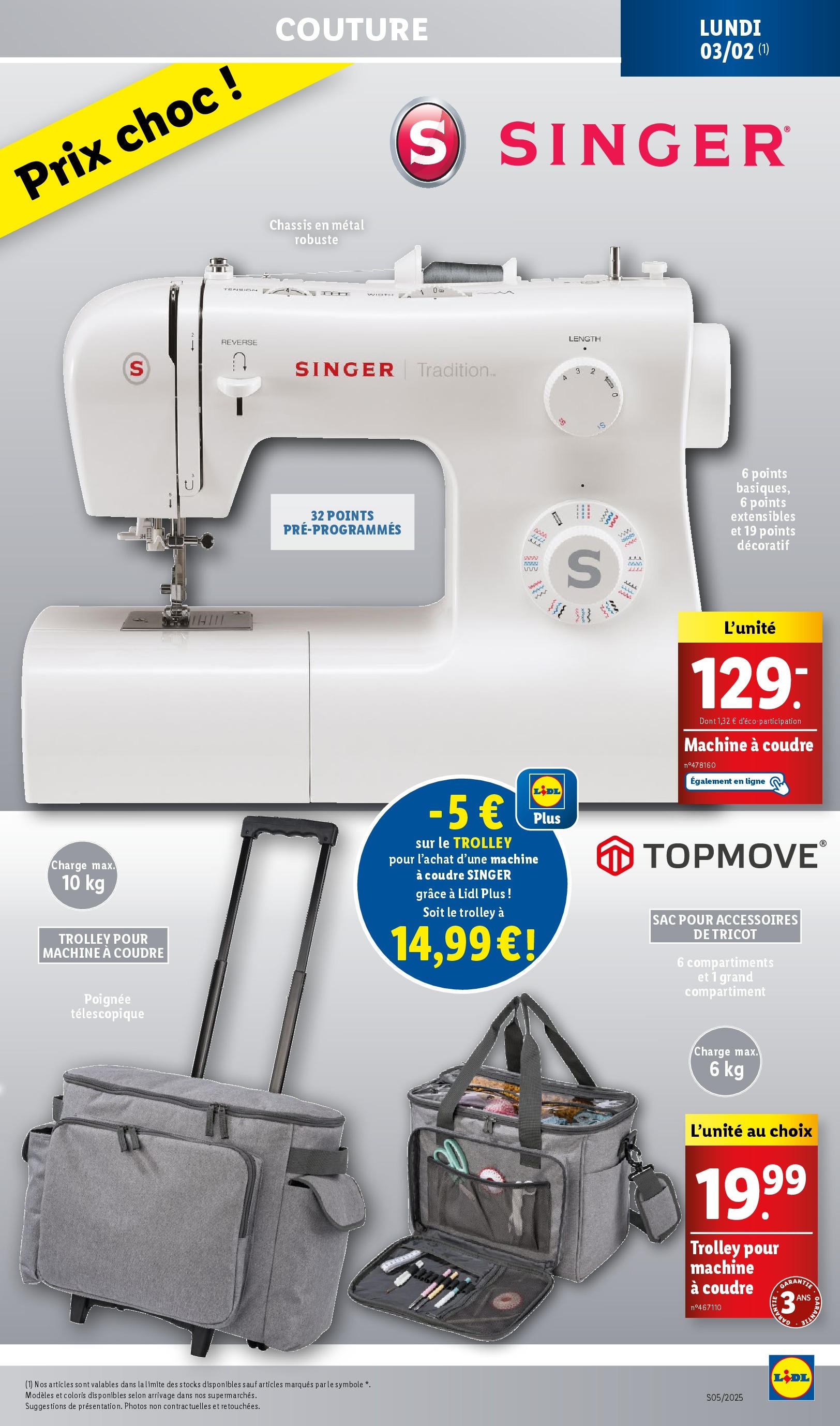 Catalogue LIDL du 28/01/2025 | Promo prospectus en ligne | Page: 63 | Produits: Sac, Machine à coudre