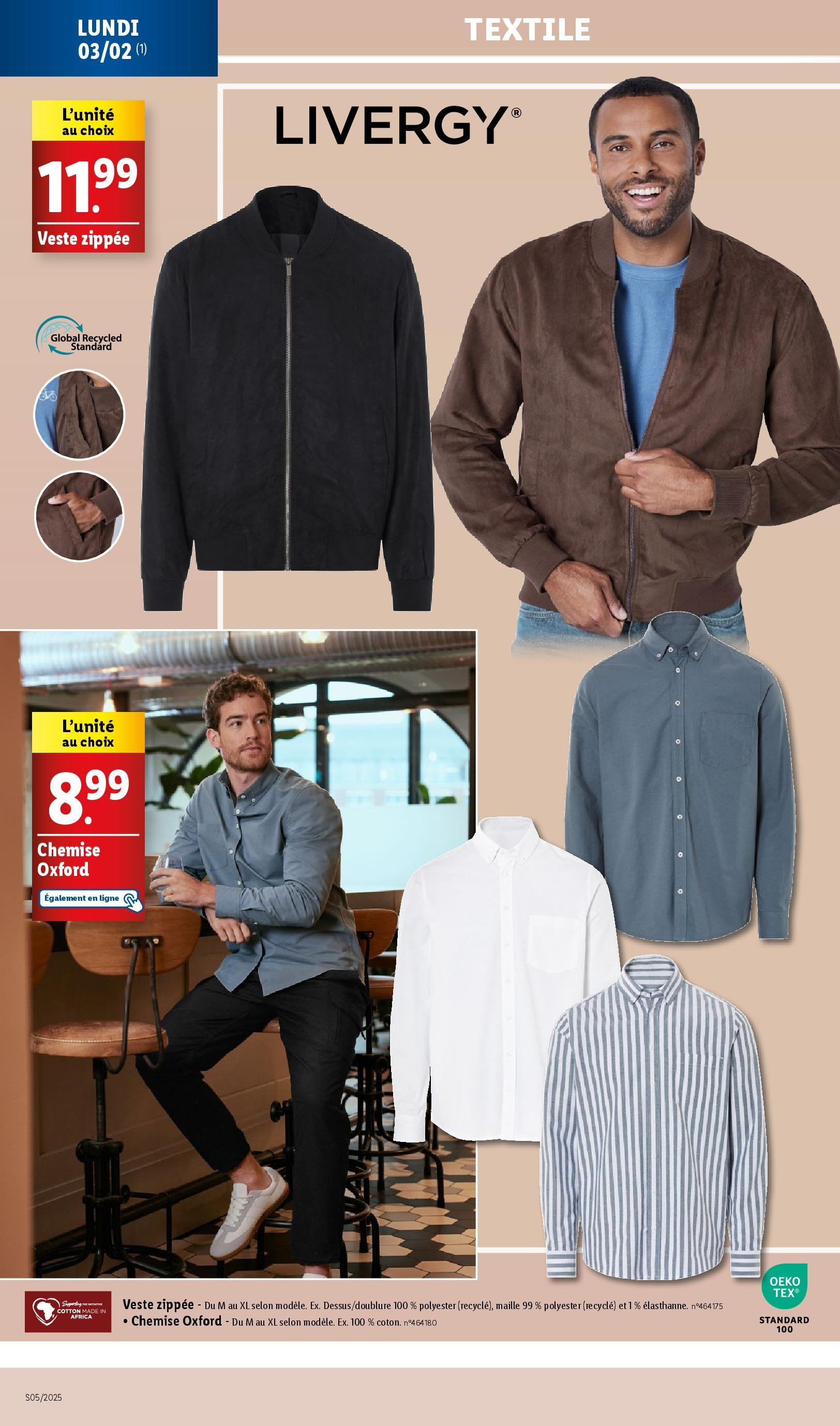 Catalogue LIDL du 28/01/2025 | Promo prospectus en ligne | Page: 64 | Produits: Chemise, Veste