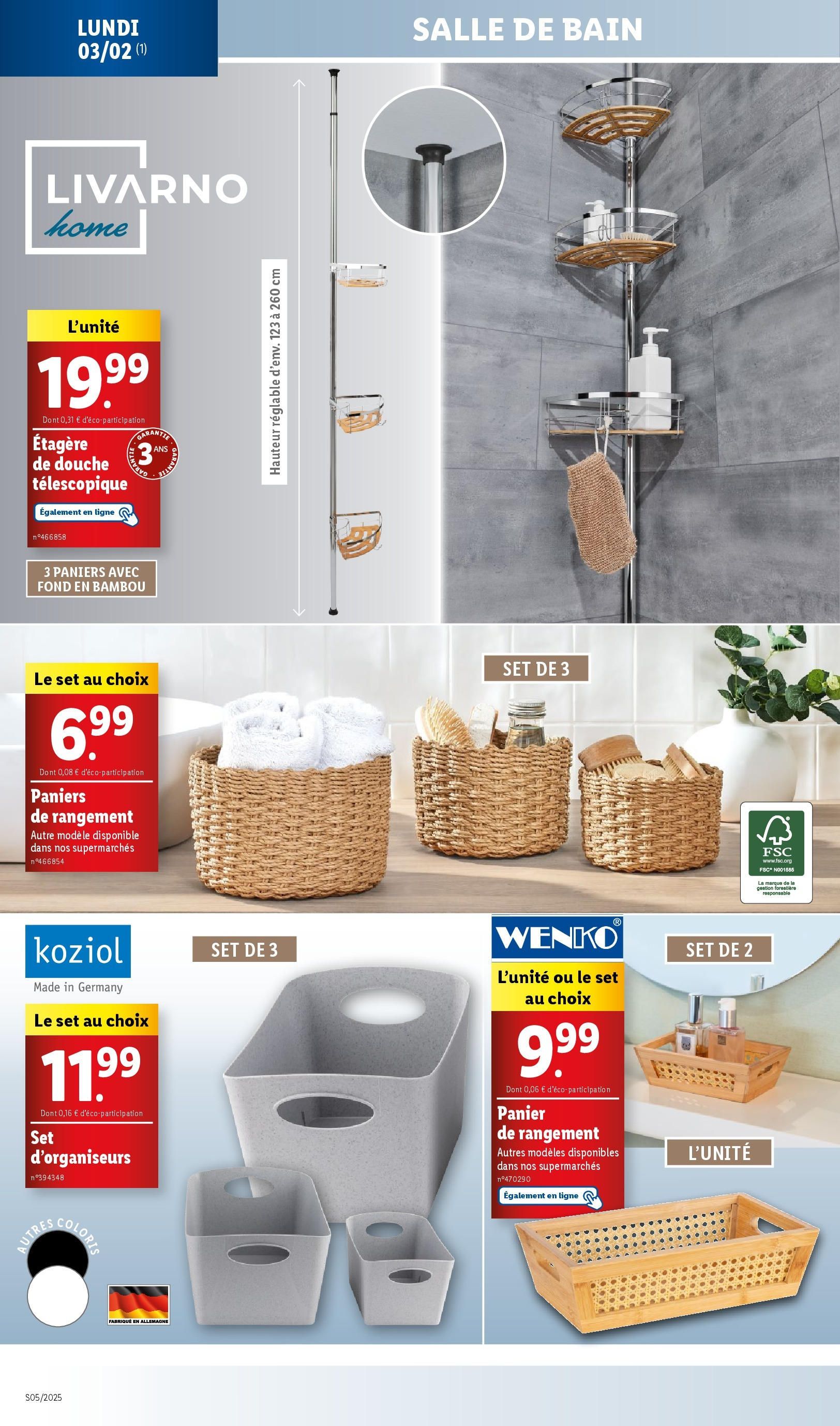 Catalogue LIDL du 28/01/2025 | Promo prospectus en ligne | Page: 68 | Produits: Étagère, Douche, Panier