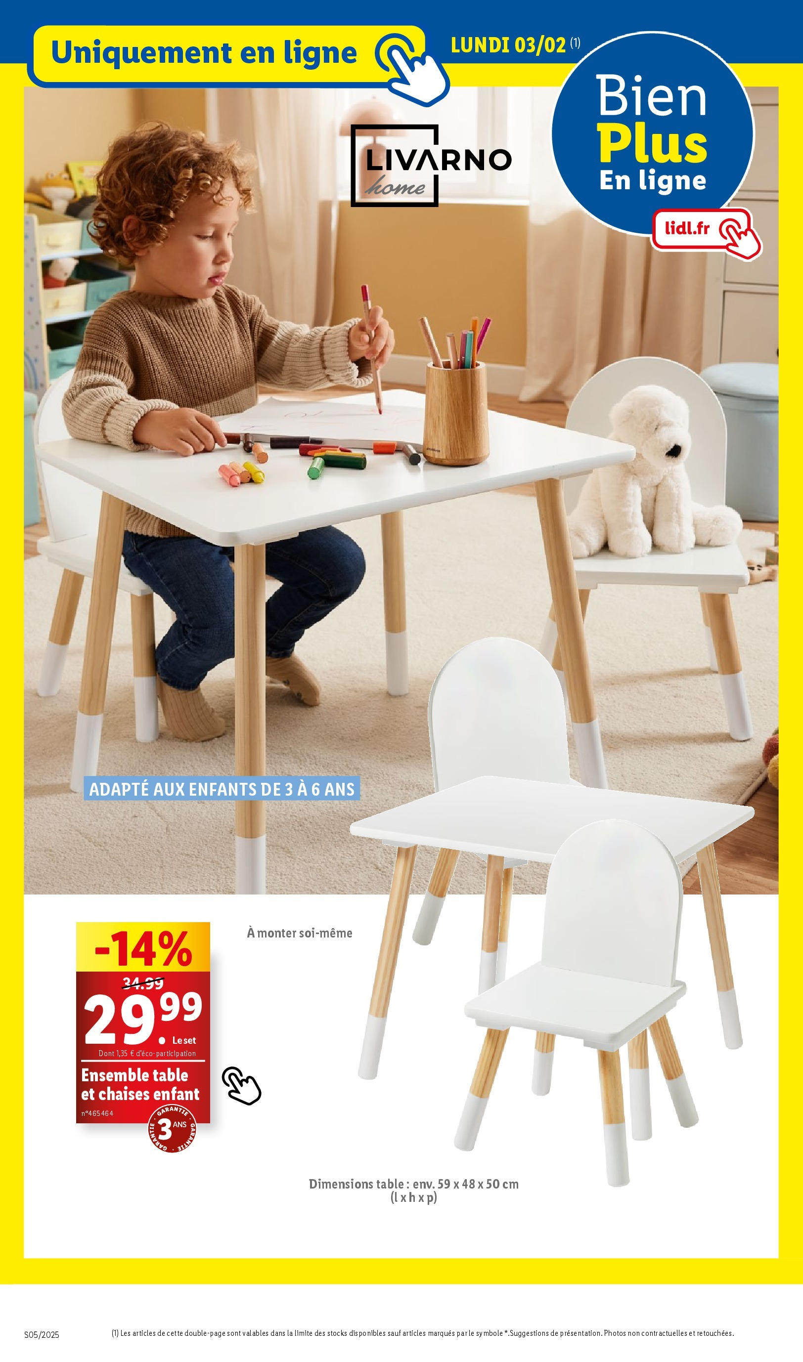 Catalogue LIDL du 28/01/2025 | Promo prospectus en ligne | Page: 74 | Produits: Table