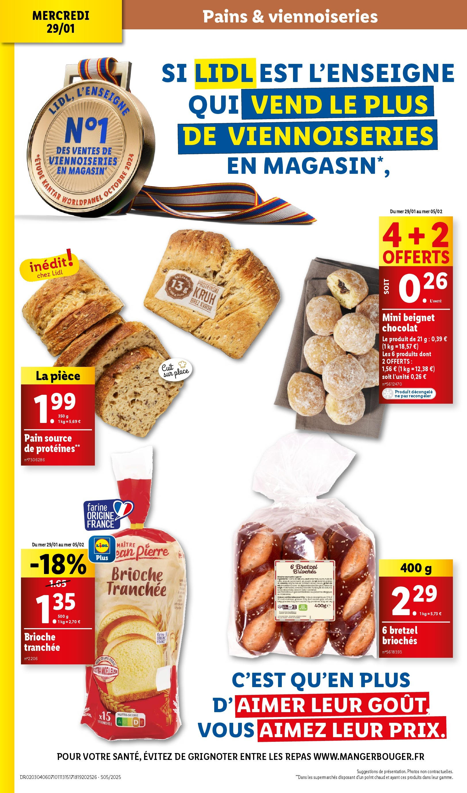 Catalogue LIDL du 28/01/2025 | Promo prospectus en ligne | Page: 6 | Produits: Farine, Viennoiseries, Pain, Chocolat