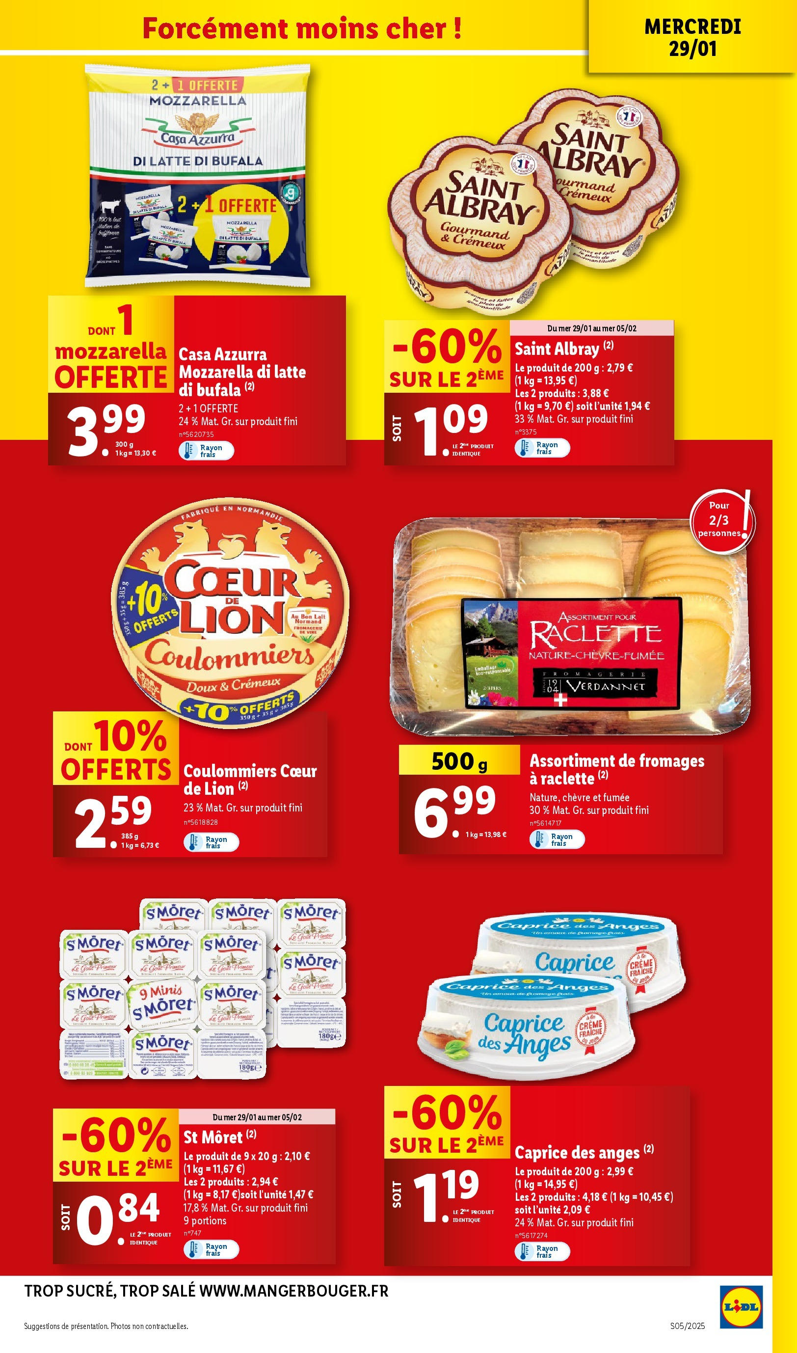 Catalogue LIDL du 28/01/2025 | Promo prospectus en ligne | Page: 15 | Produits: Mozzarella, Raclette, Crème fraiche, Crème