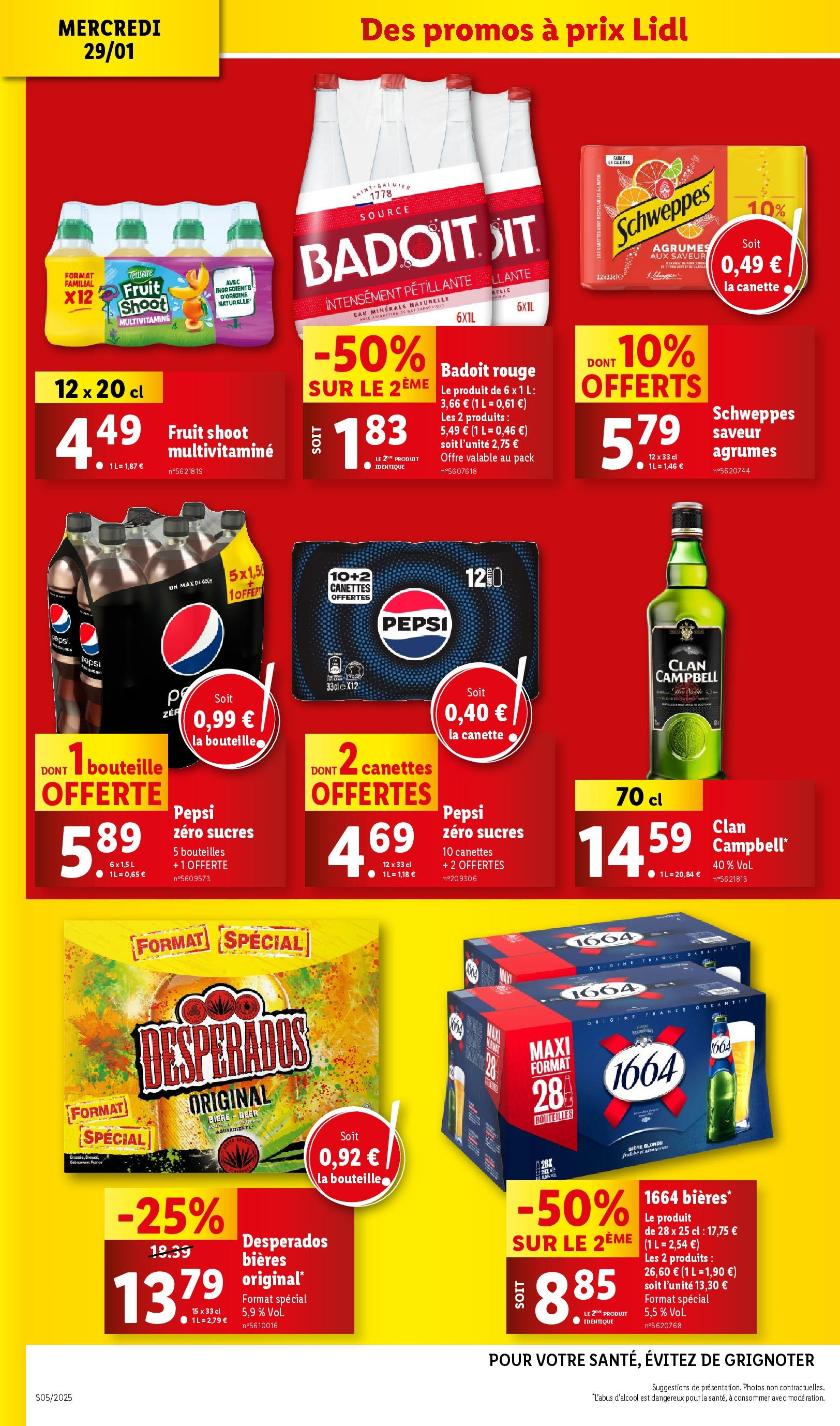 Catalogue LIDL du 28/01/2025 | Promo prospectus en ligne | Page: 20 | Produits: Desperados, Eau minérale, Eau minérale naturelle, Bière