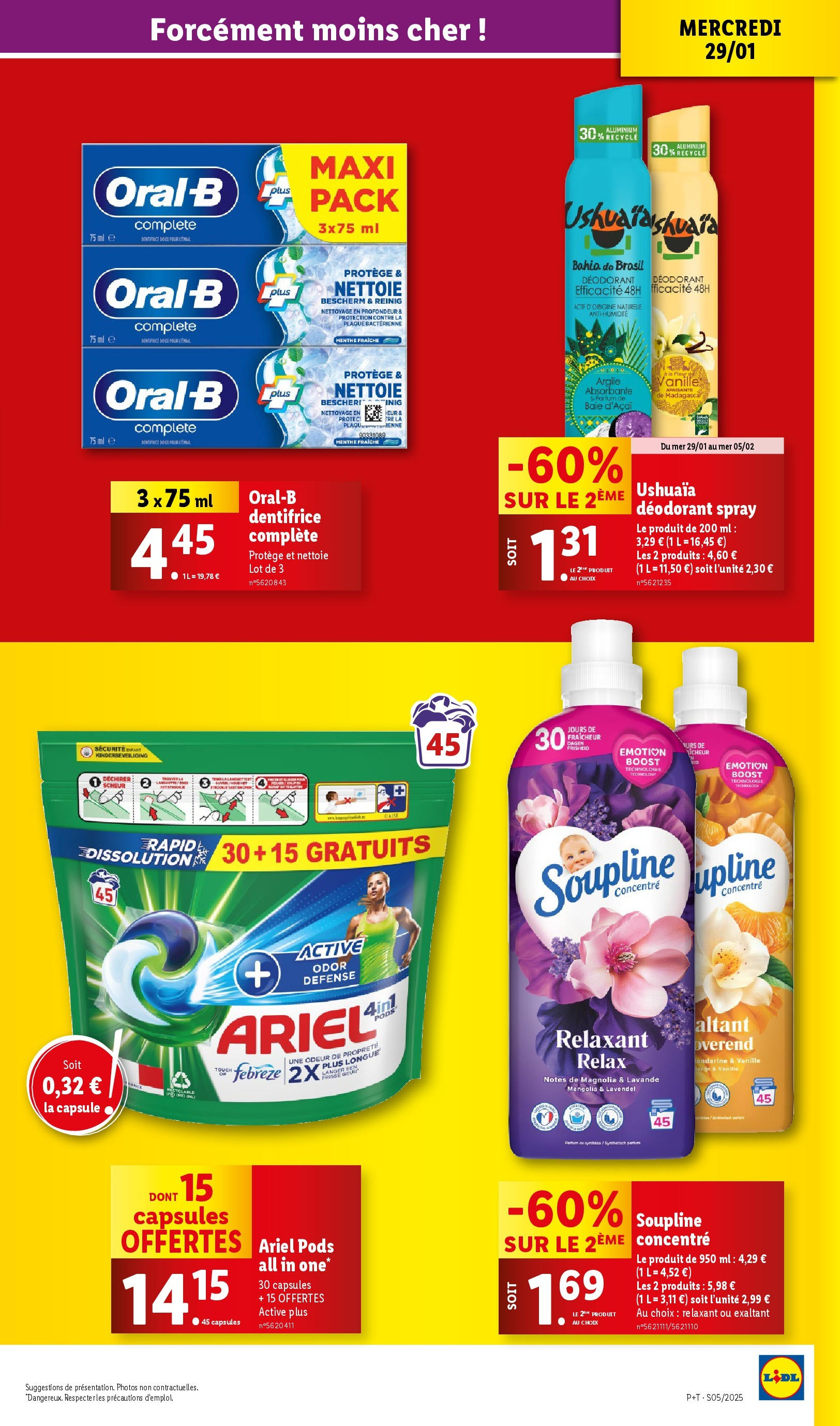 Catalogue LIDL du 28/01/2025 | Promo prospectus en ligne | Page: 23 | Produits: Ariel, Menthe, Soupline, Dentifrice