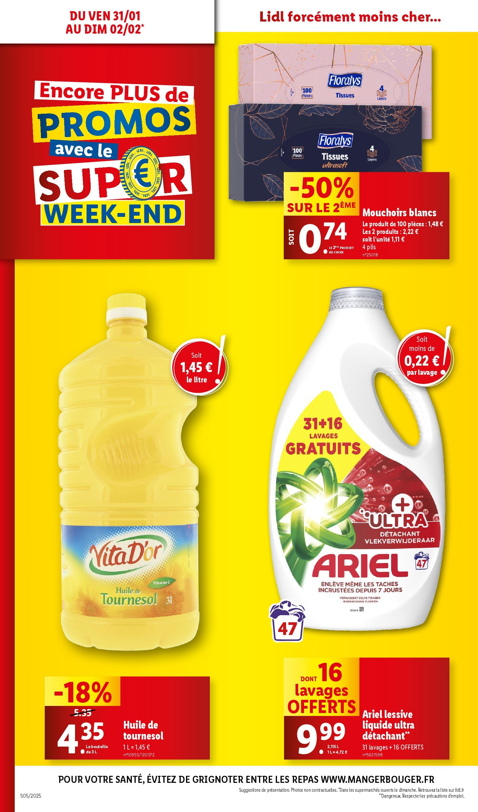 Catalogue LIDL du 28/01/2025 | Promo prospectus en ligne | Page: 38 | Produits: Ariel, Détachant, Mouchoirs, Huile