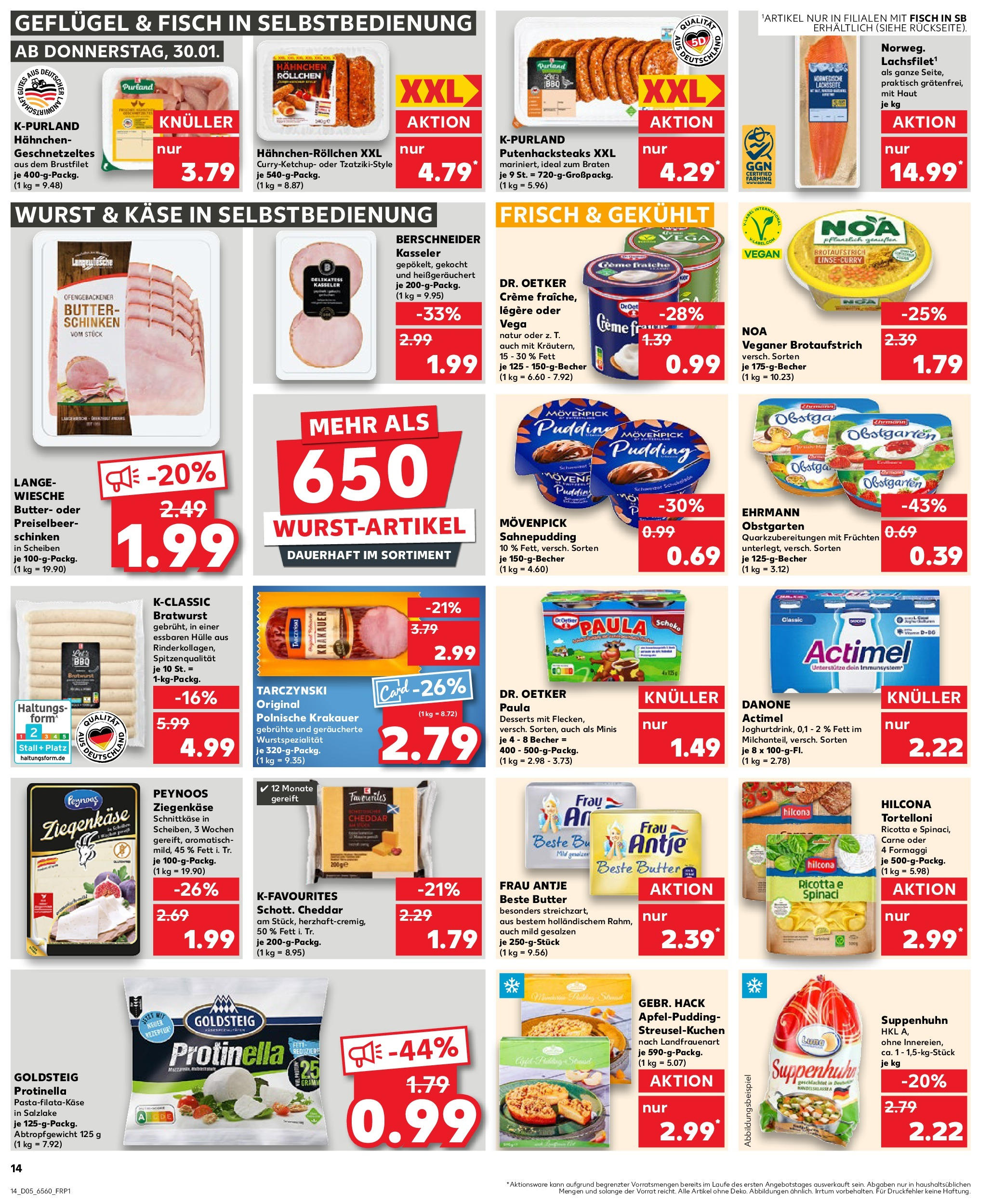 Kaufland - Sinzig, Industriestraße 10 (ab 30.01.2025) » Angebote Online zum Blättern | Seite: 14 | Produkte: Hülle, Ziegenkäse, Wurst, Schinken