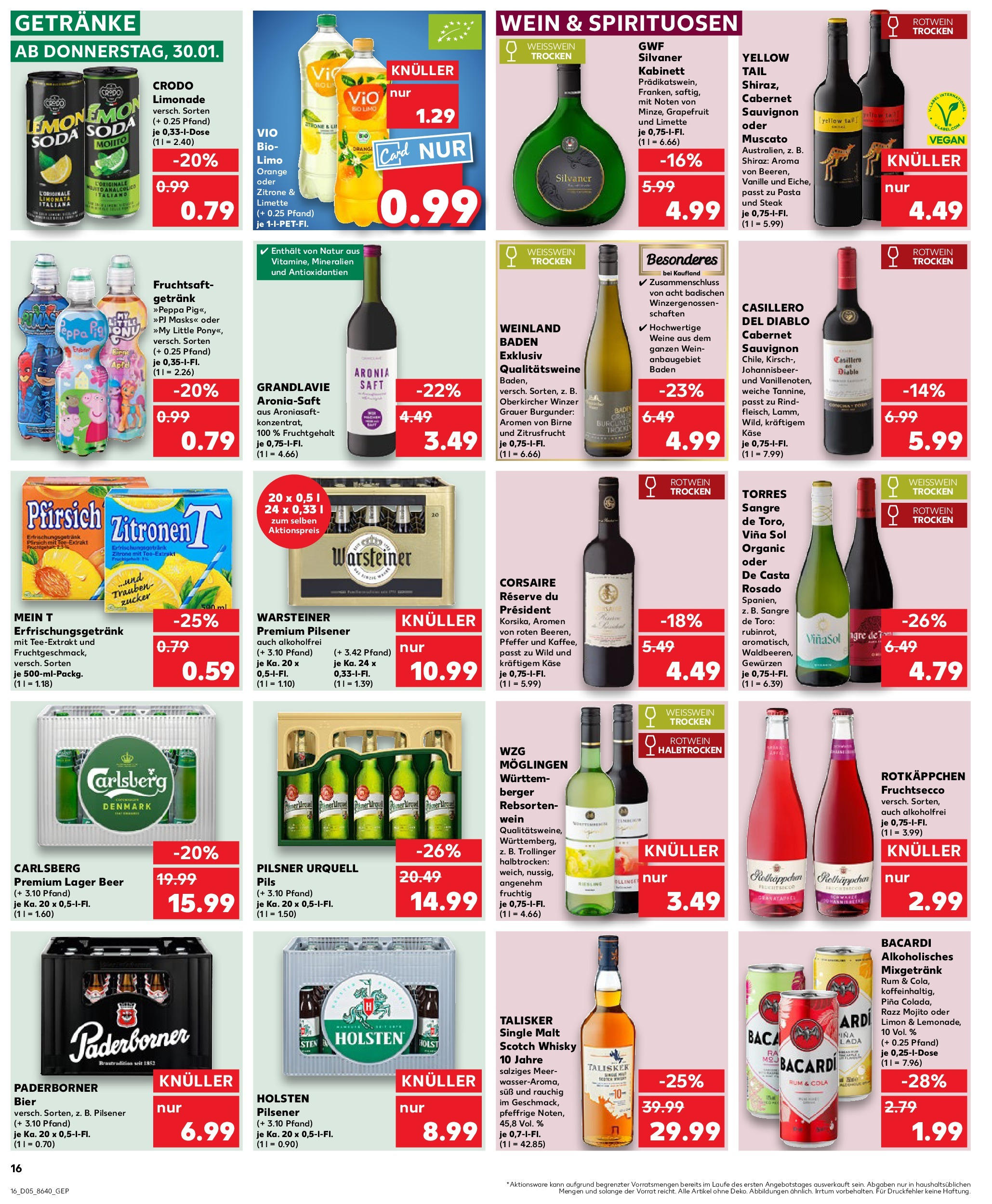 Kaufland - Wetter (Ruhr), Carl-Bönnhoff-Straße 1 (ab 30.01.2025) » Angebote Online zum Blättern | Seite: 16 | Produkte: Granatapfel, Warsteiner, Limette, Wein