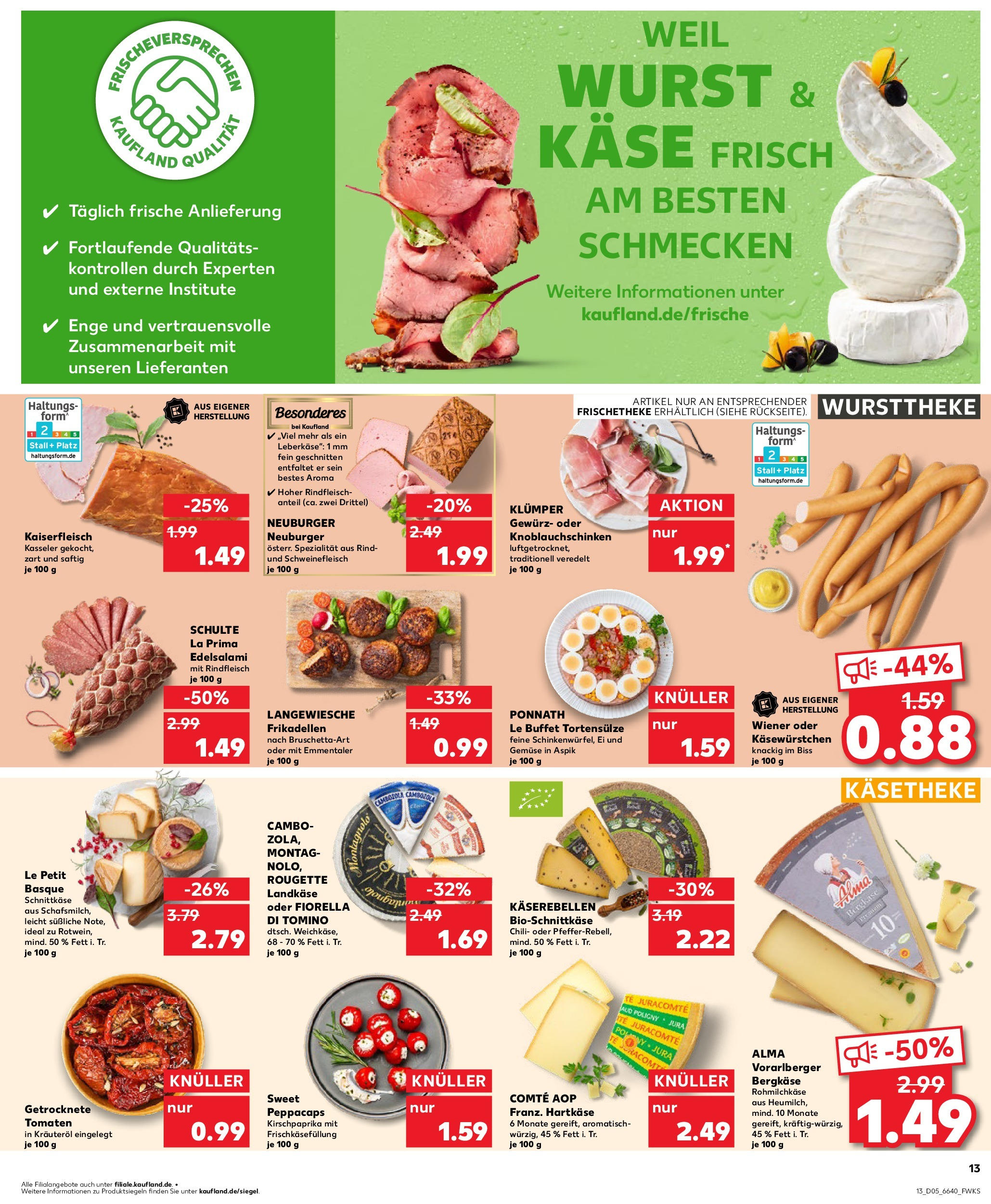 Kaufland - Neu-Ulm, Memminger Straße 56 (ab 30.01.2025) » Angebote Online zum Blättern | Seite: 13 | Produkte: Käse, Gemüse, Wurst, Leberkase