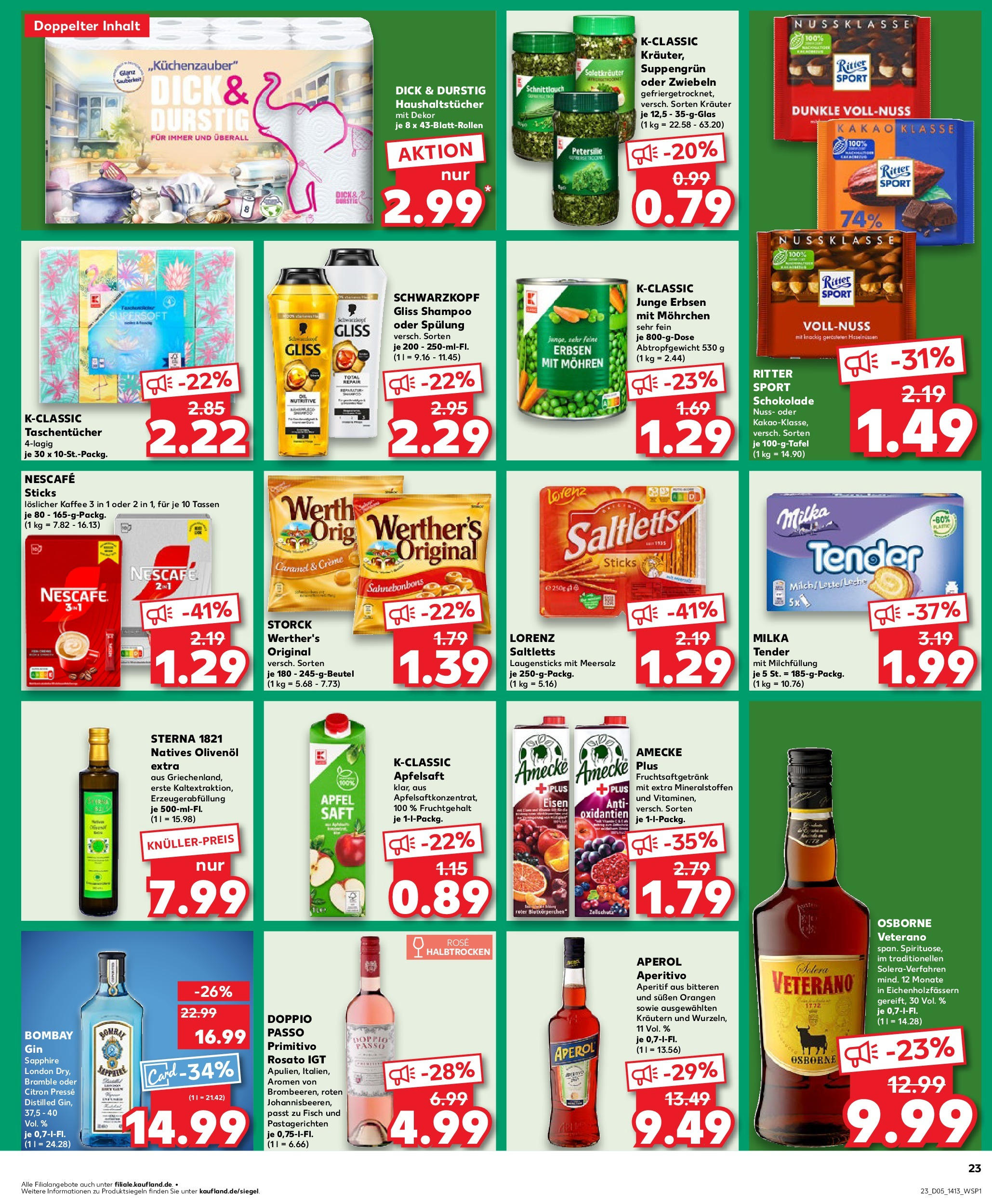 Kaufland - Henstedt-Ulzburg, Hamburger Straße 8 (ab 30.01.2025) » Angebote Online zum Blättern | Seite: 23 | Produkte: Nescafe, Osborne, Ritter sport, Spülung