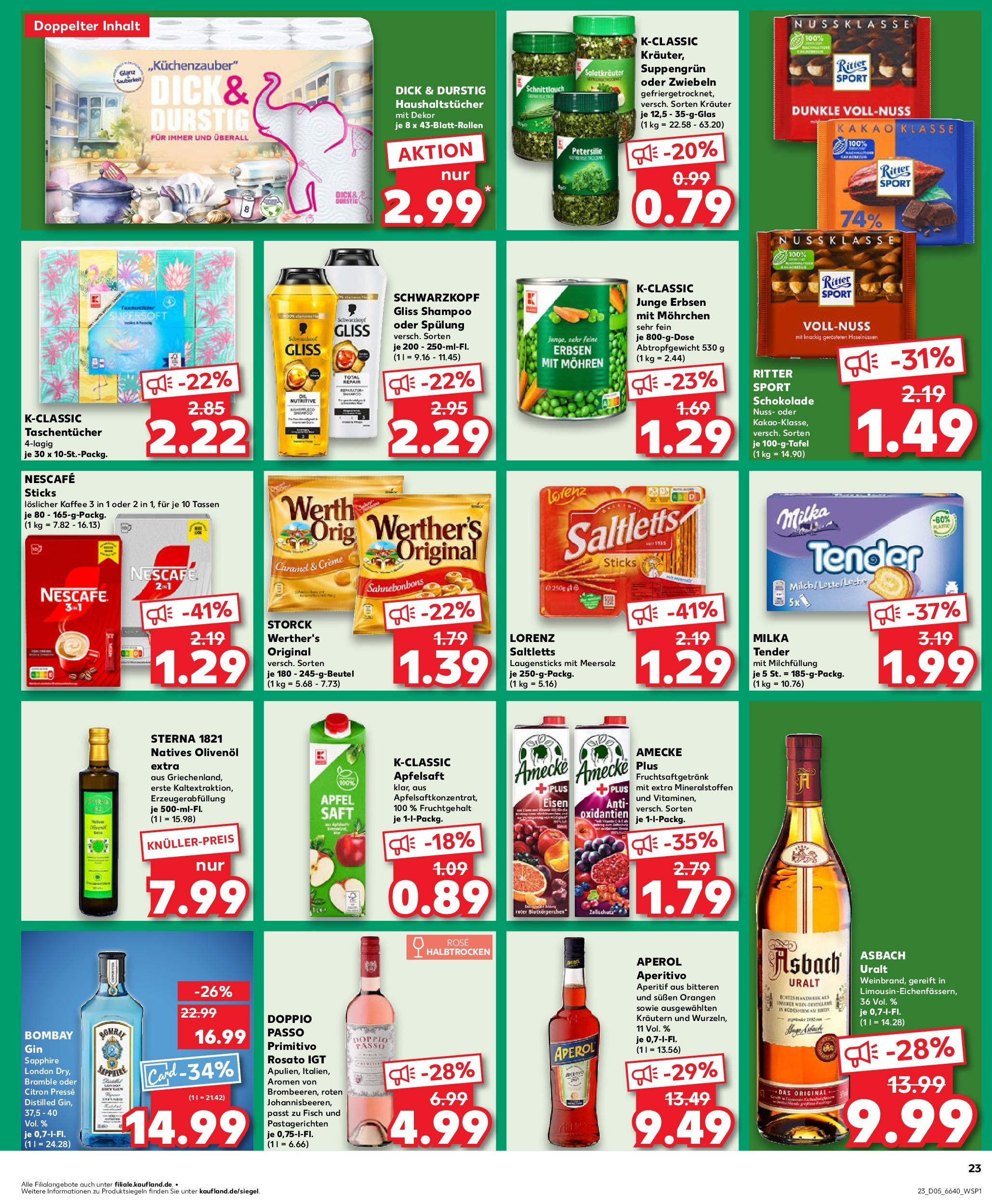 Kaufland - Neu-Ulm, Memminger Straße 56 (ab 30.01.2025) » Angebote Online zum Blättern | Seite: 23 | Produkte: Nescafe, Creme, Saft, Erbsen