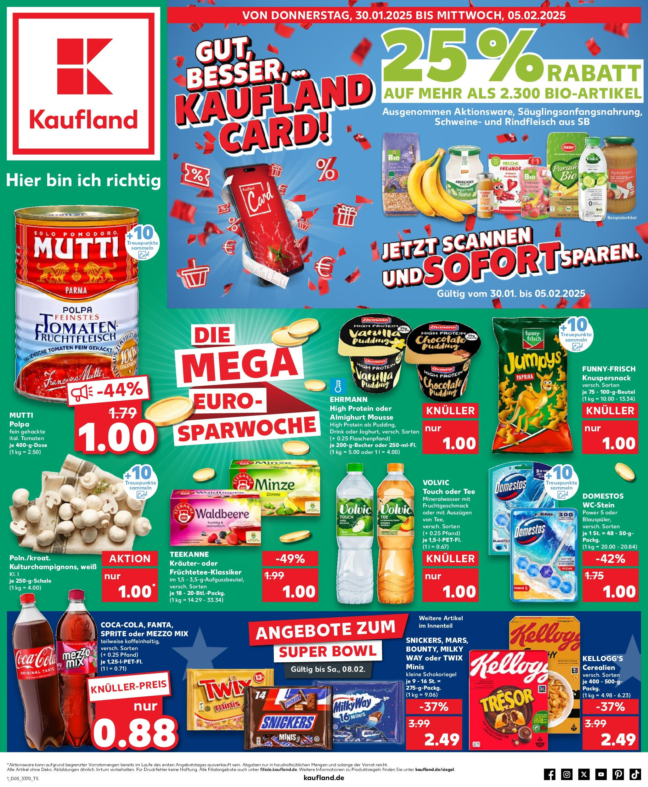 Kaufland - Oranienburg, Friedensstraße 8 (ab 30.01.2025) » Angebote Online zum Blättern | Seite: 1 | Produkte: Mineralwasser, Snickers, Teekanne, Tee