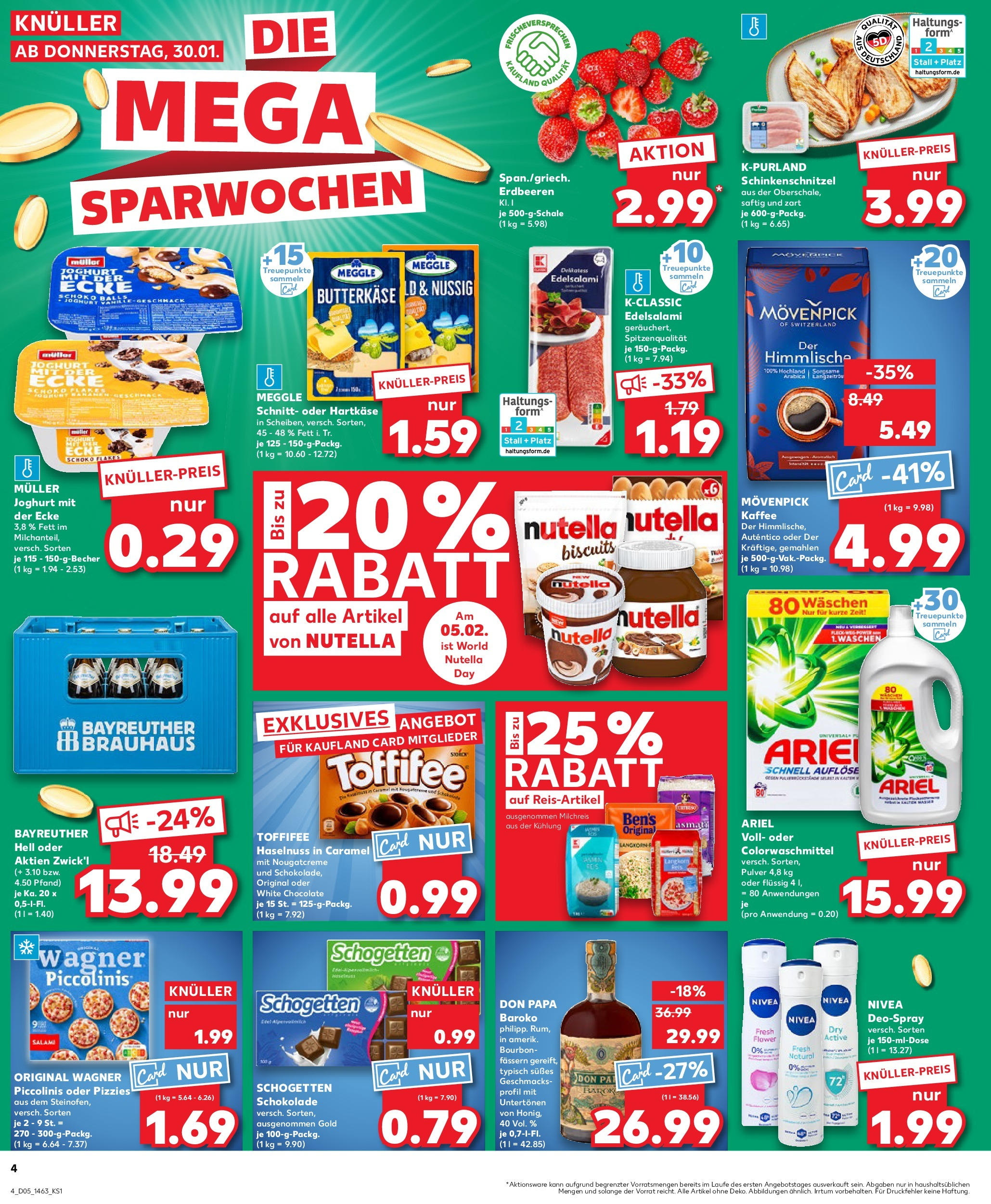 Kaufland - Neu-Ulm, Memminger Straße 56 (ab 30.01.2025) » Angebote Online zum Blättern | Seite: 4 | Produkte: Ariel, Schokolade, Deospray, Salami