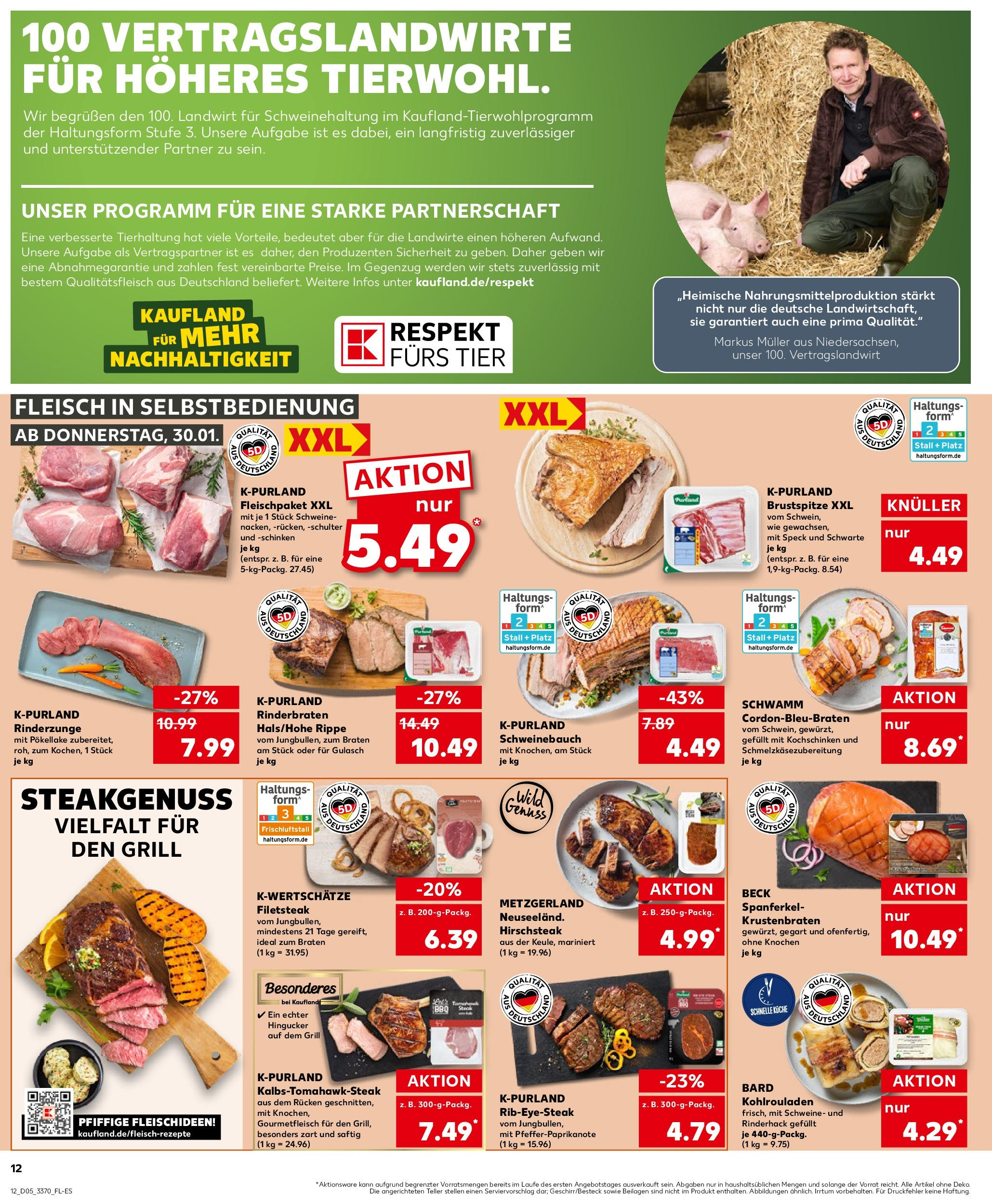 Kaufland - Dresden-Weixdorf, Hohenbusch-Markt 1 (ab 30.01.2025) » Angebote Online zum Blättern | Seite: 12 | Produkte: Schweinebauch, Küche, Krustenbraten, Schinken